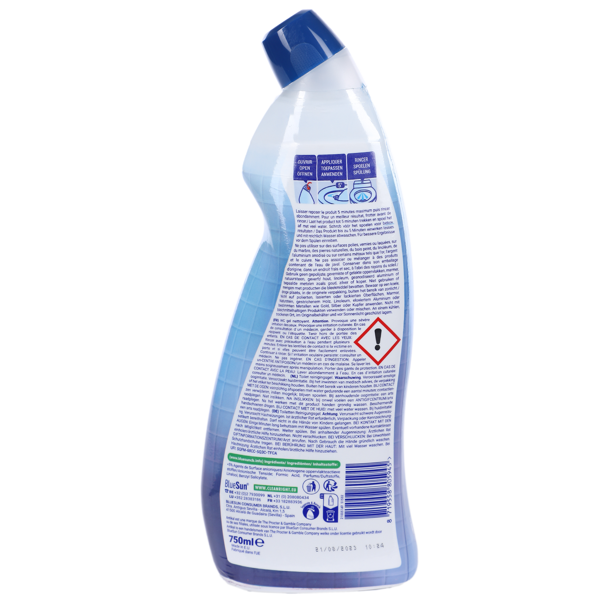 Gel nettoyant WC anticalcaire