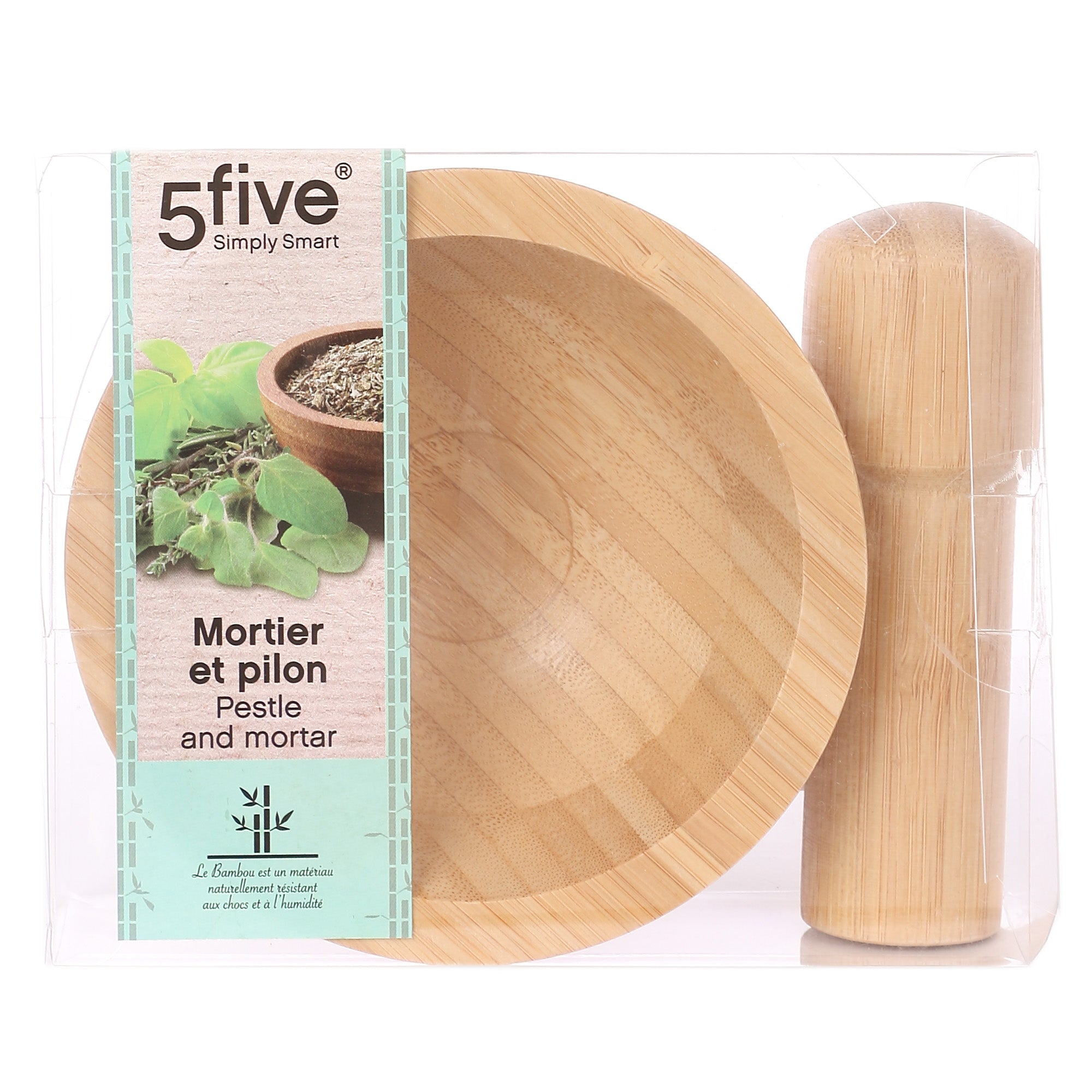 Mortier et pilon en bambou
