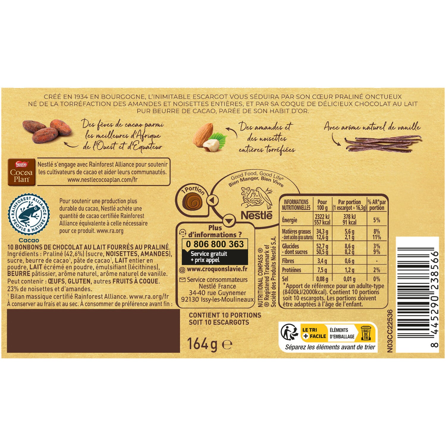 Boite de chocolats l'Escargot au lait