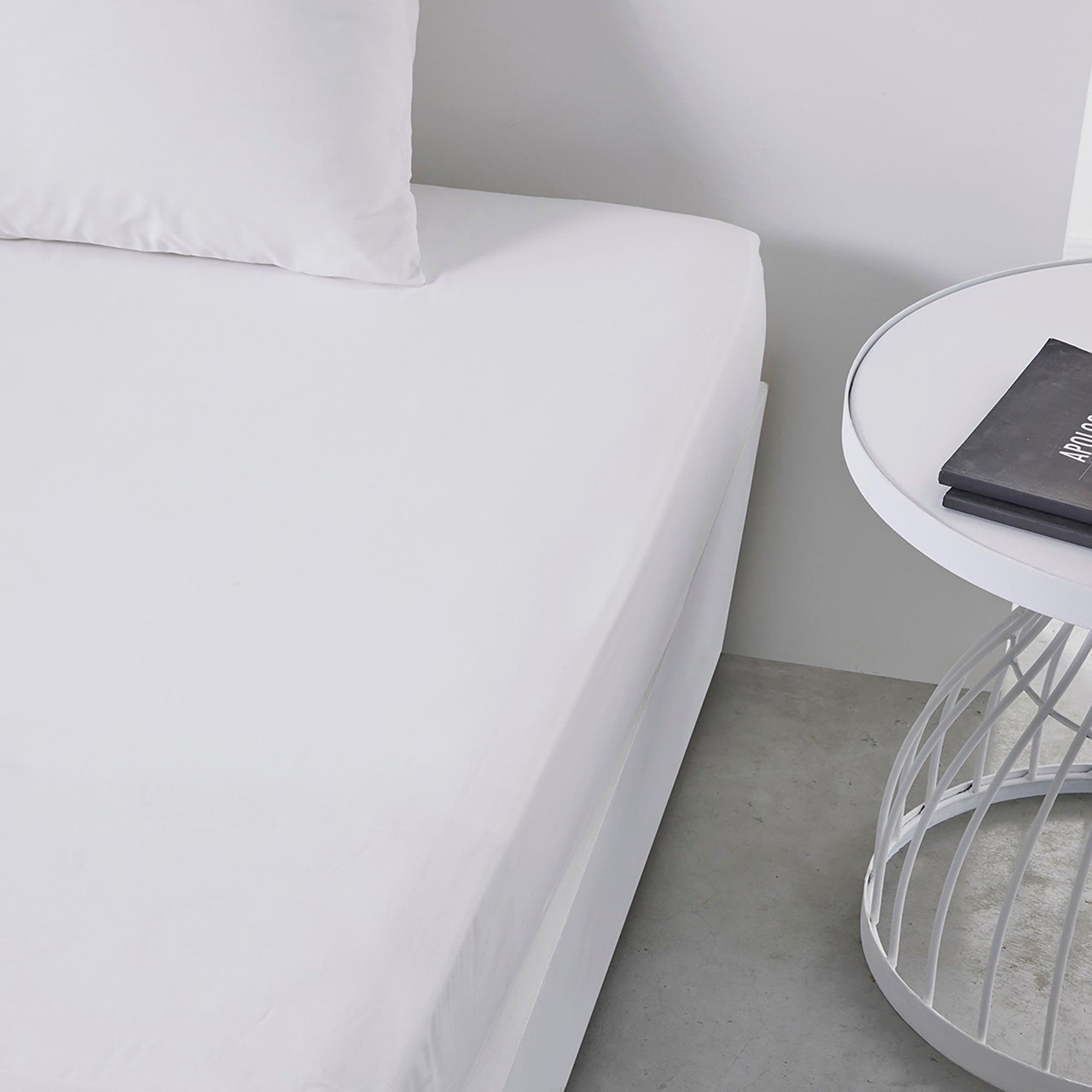 Drap housse blanc 160x200cm