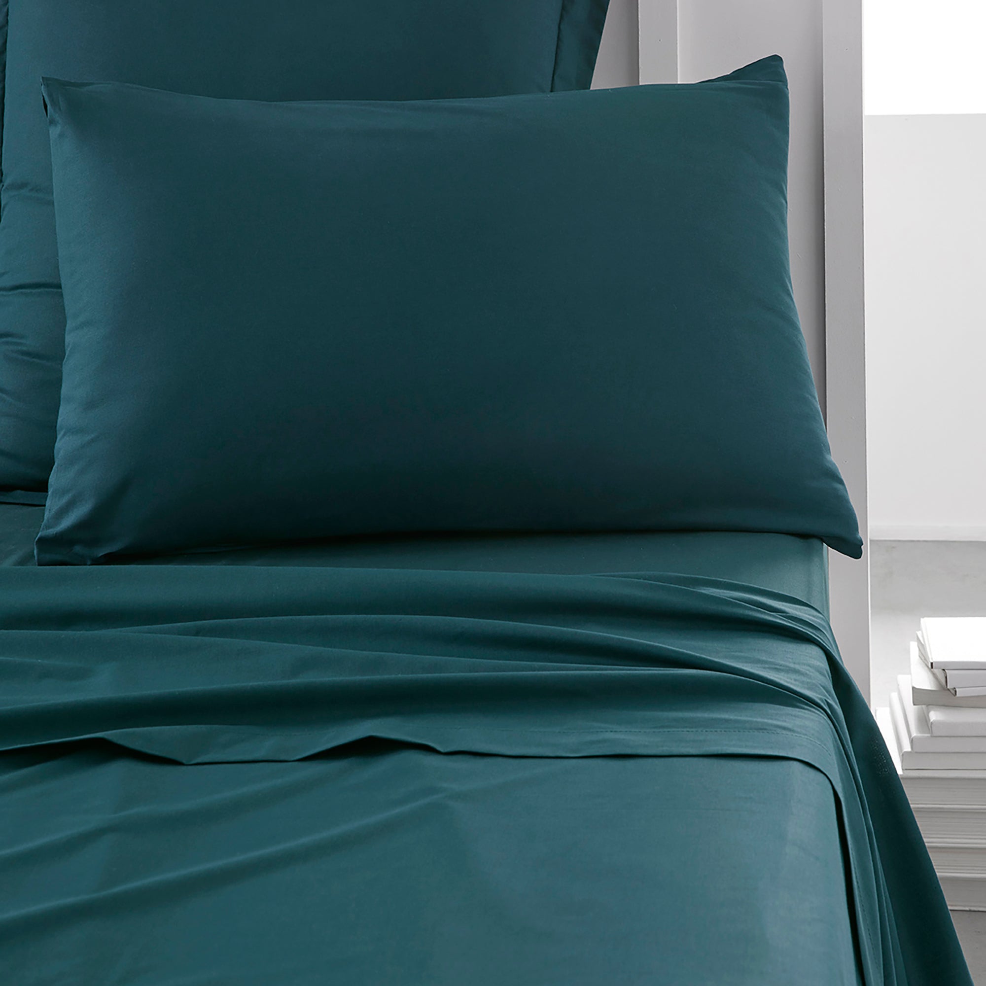 Taie d'oreiller bleu vert 50x70cm