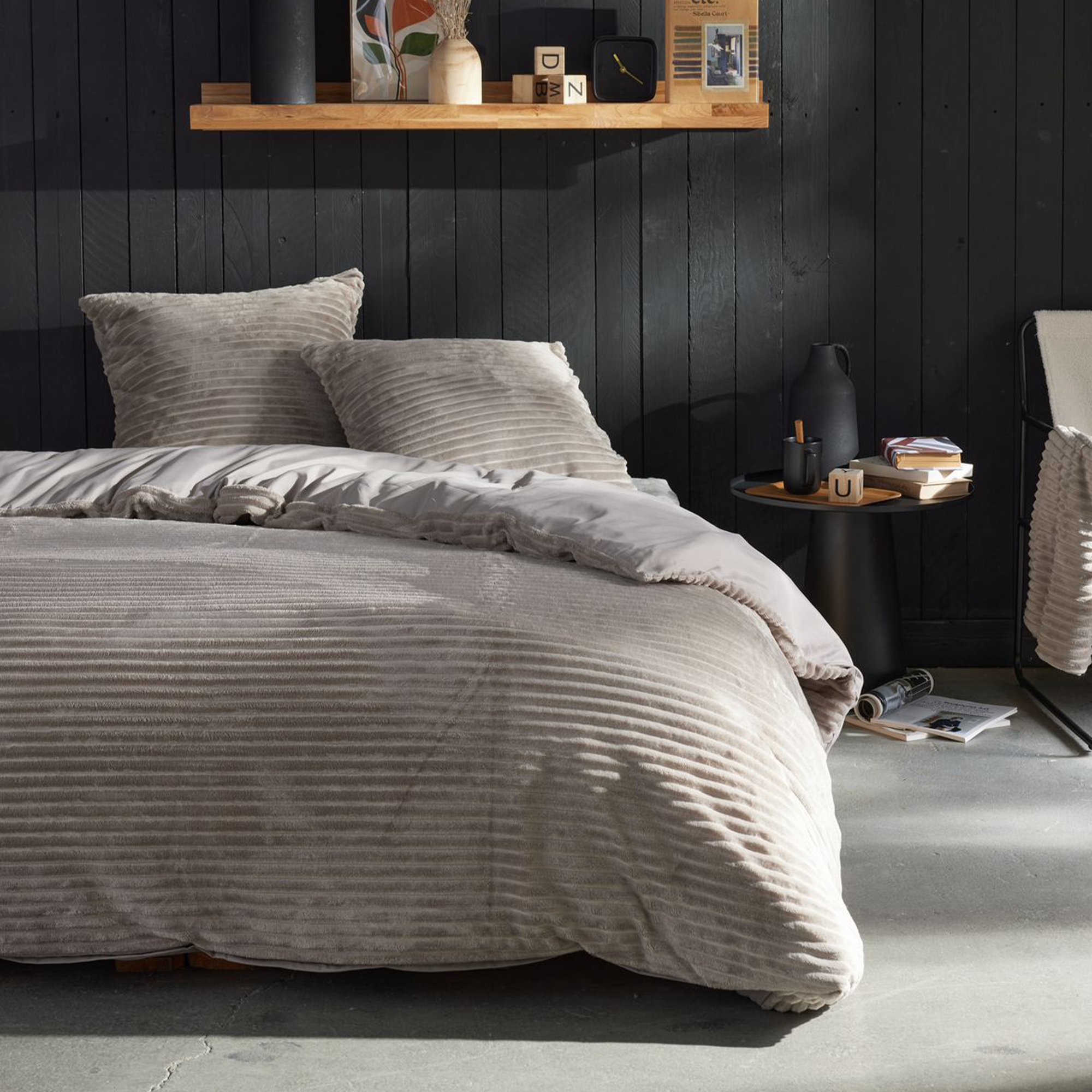 Parure housse de couette polaire de flanelle + 2 taies d'oreillers