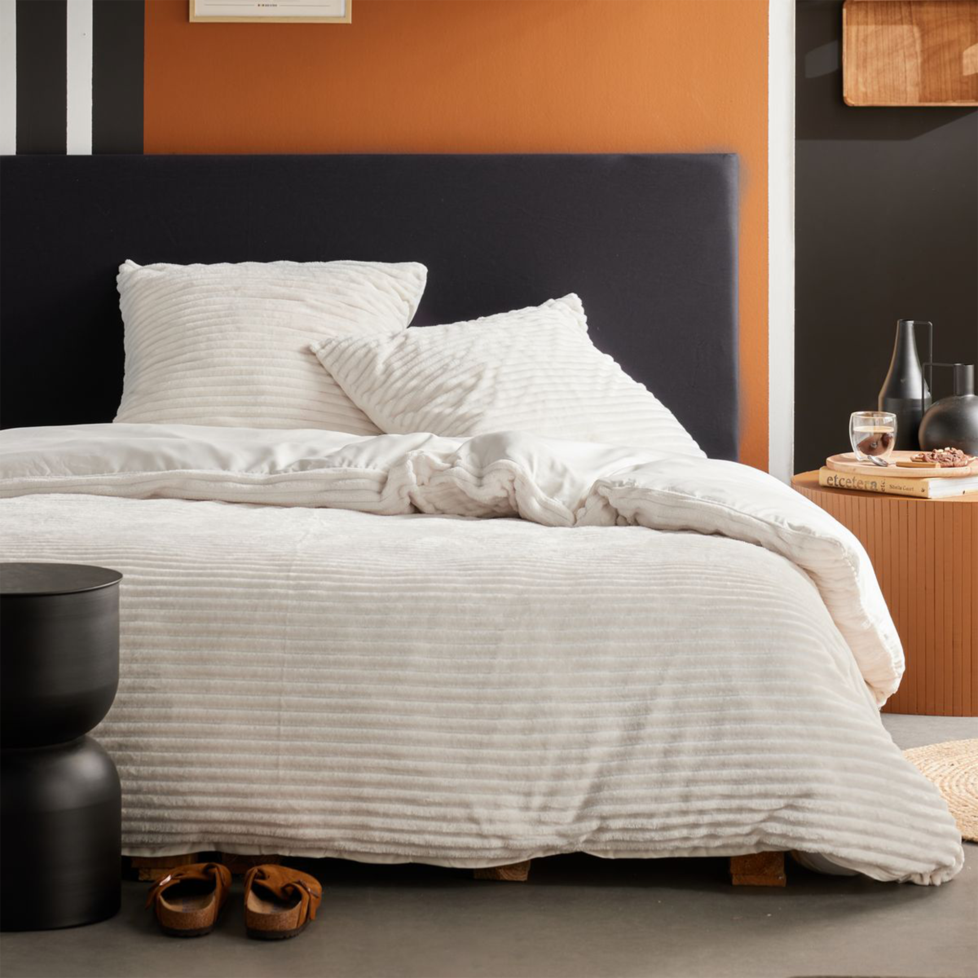 Parure housse de couette polaire de flanelle + 2 taies d'oreillers
