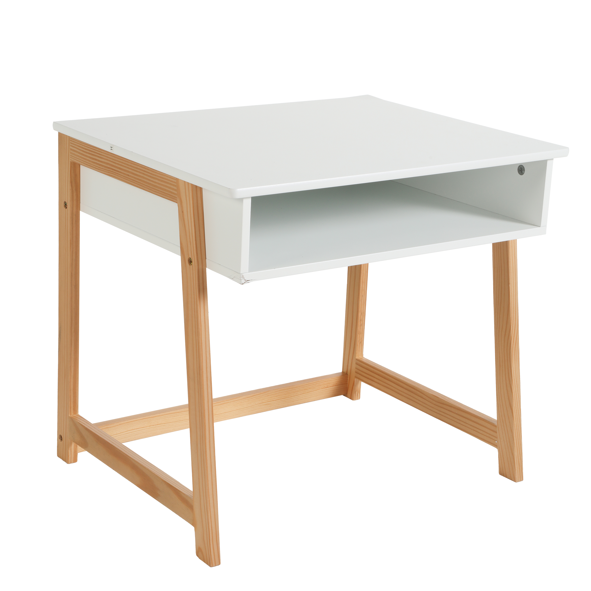 Bureau blanc et bois