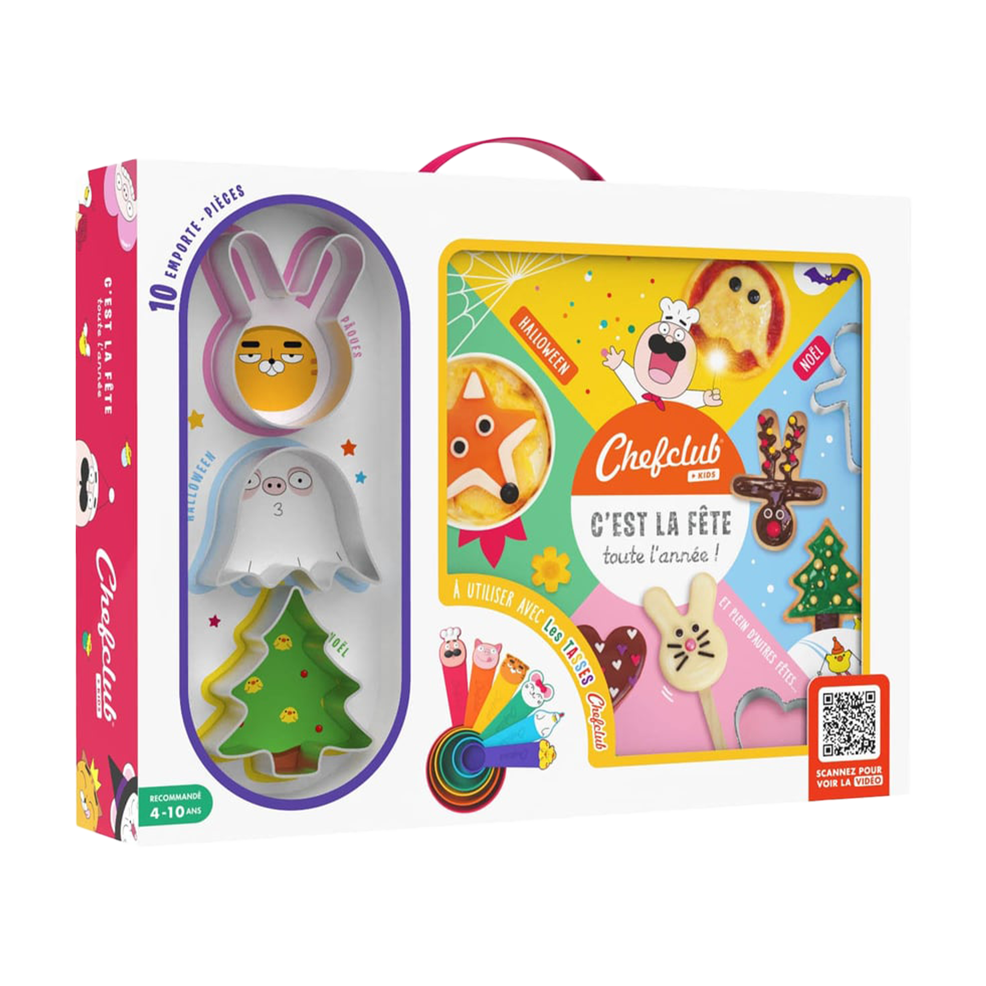 Coffret de 10 emporte-pièces et livre de cuisine pour enfant