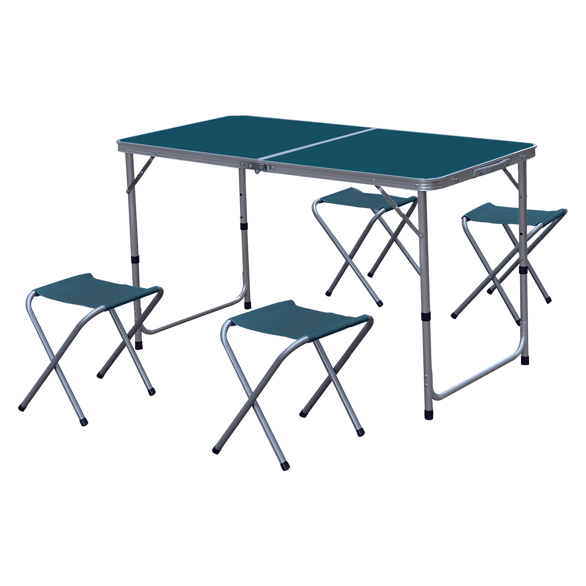 Table pliante + 4 tabourets réglables