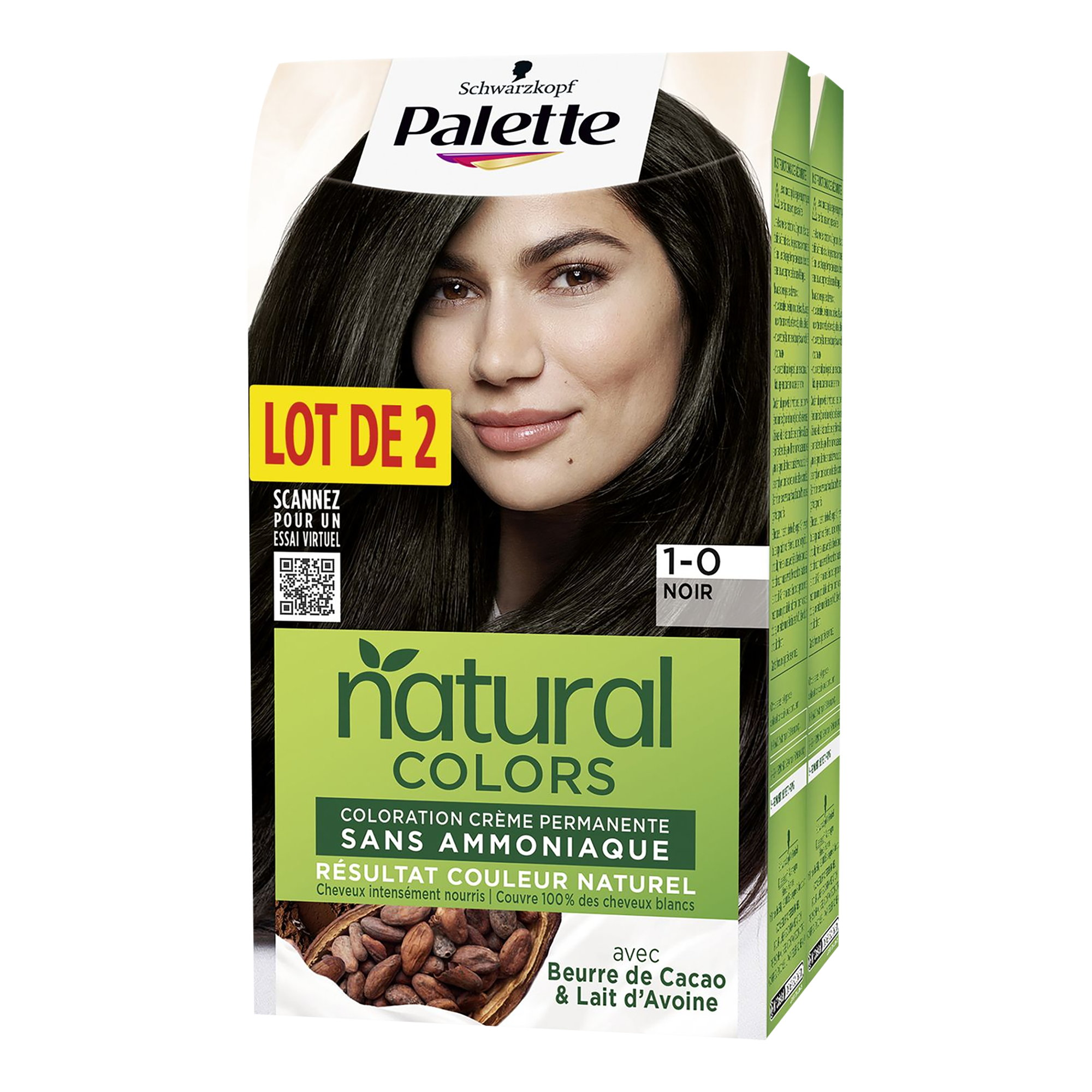 Lot de 2 colorations permanentes 1.0 noir