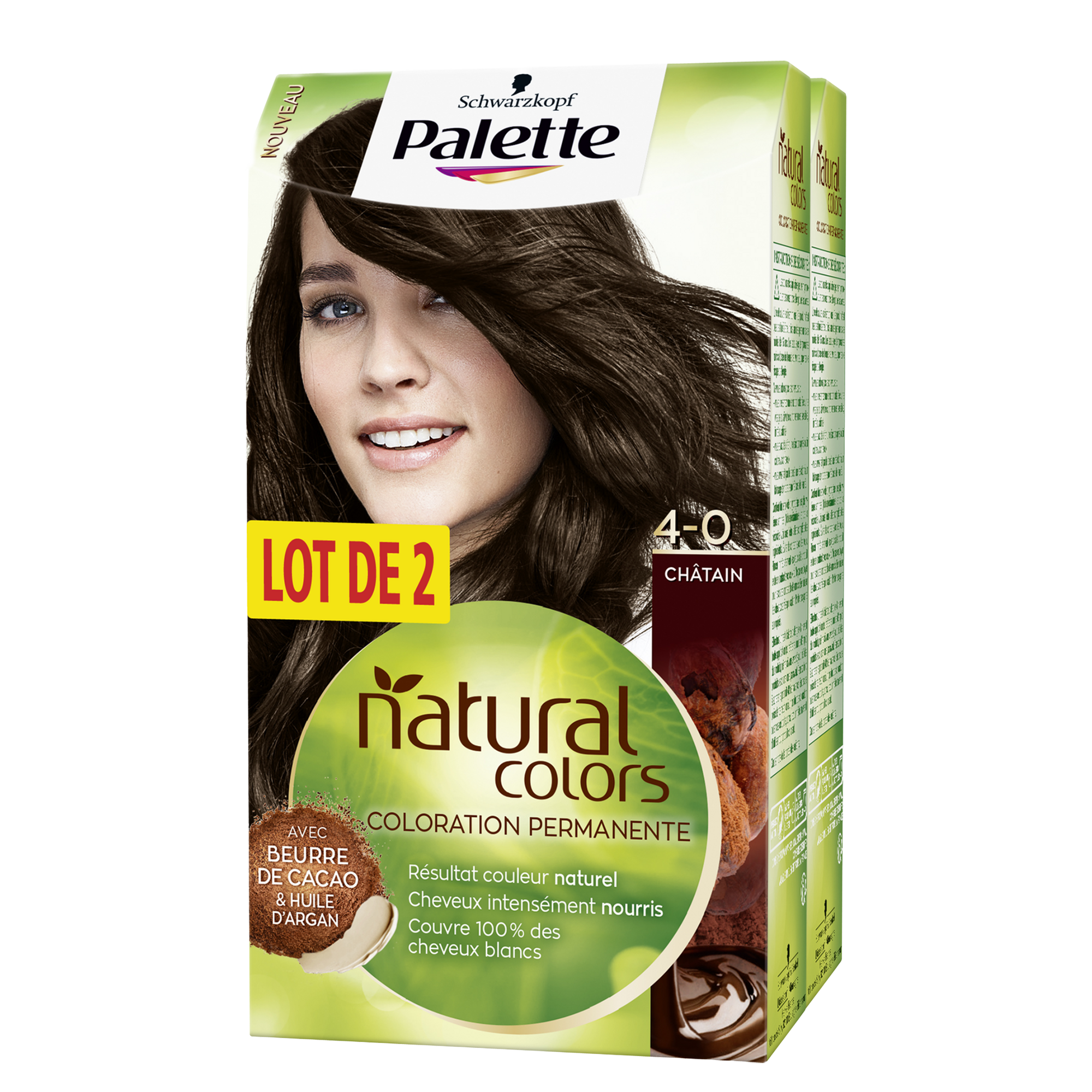 Lot de 2 colorations permanentes 4.0 chatain