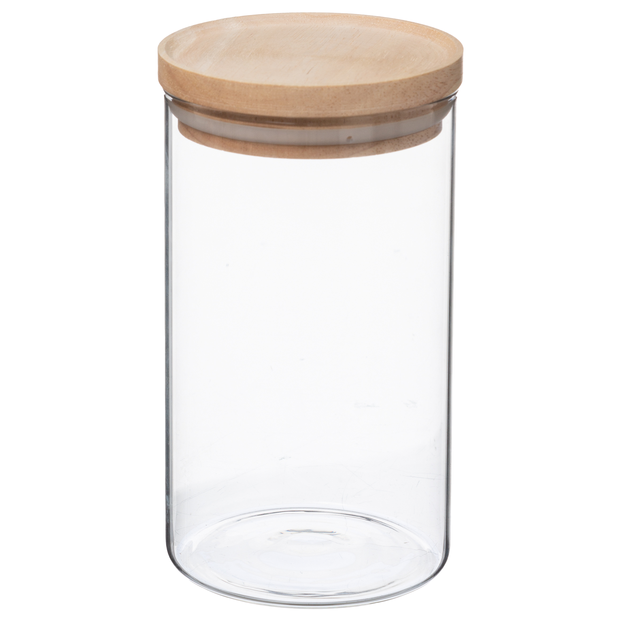 Bocal en verre hermetique couvercle en bois 1L