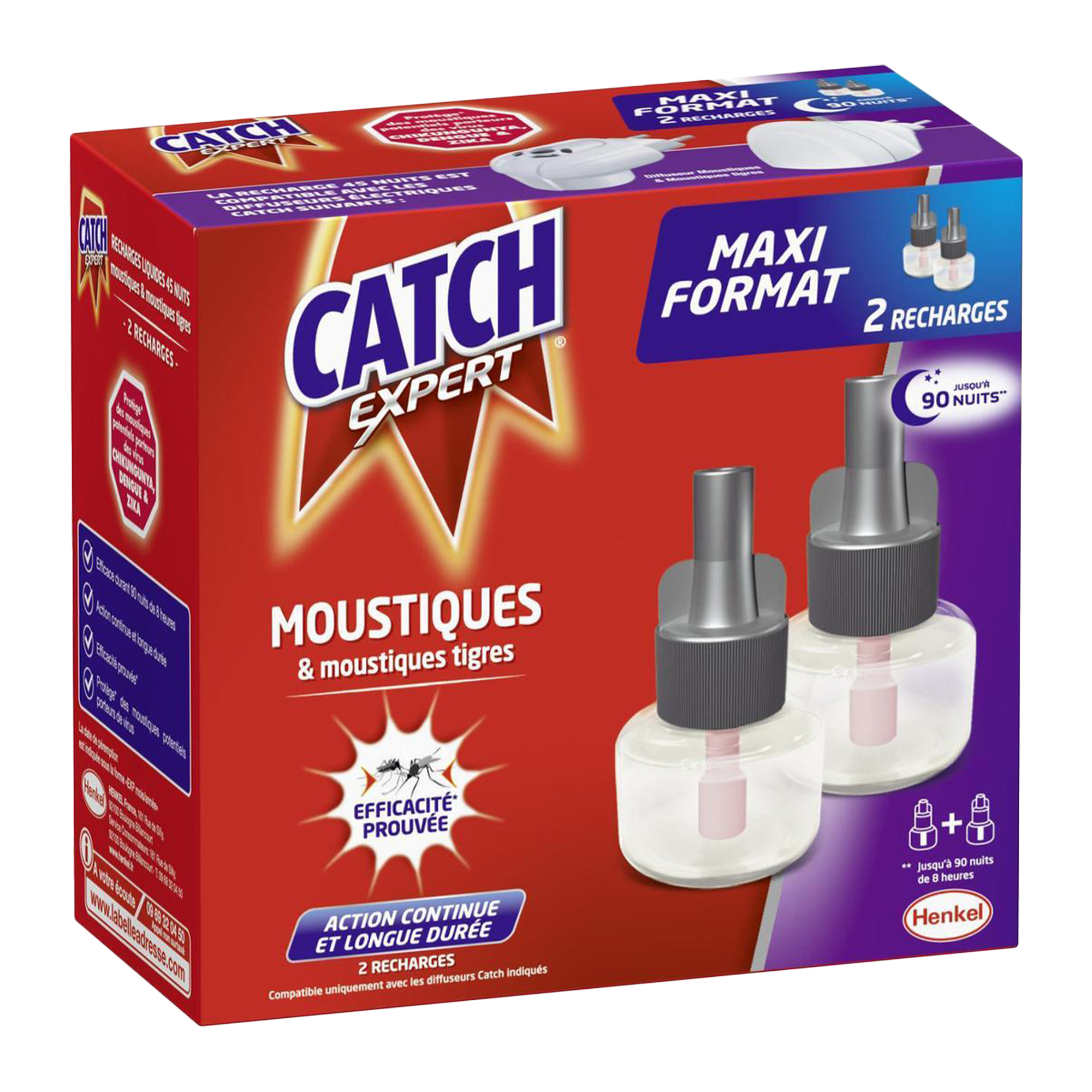 2 RECHARGE 45 NUITS ANTI  MOUSTIQUES ET MOUSTIQUES TIGRES