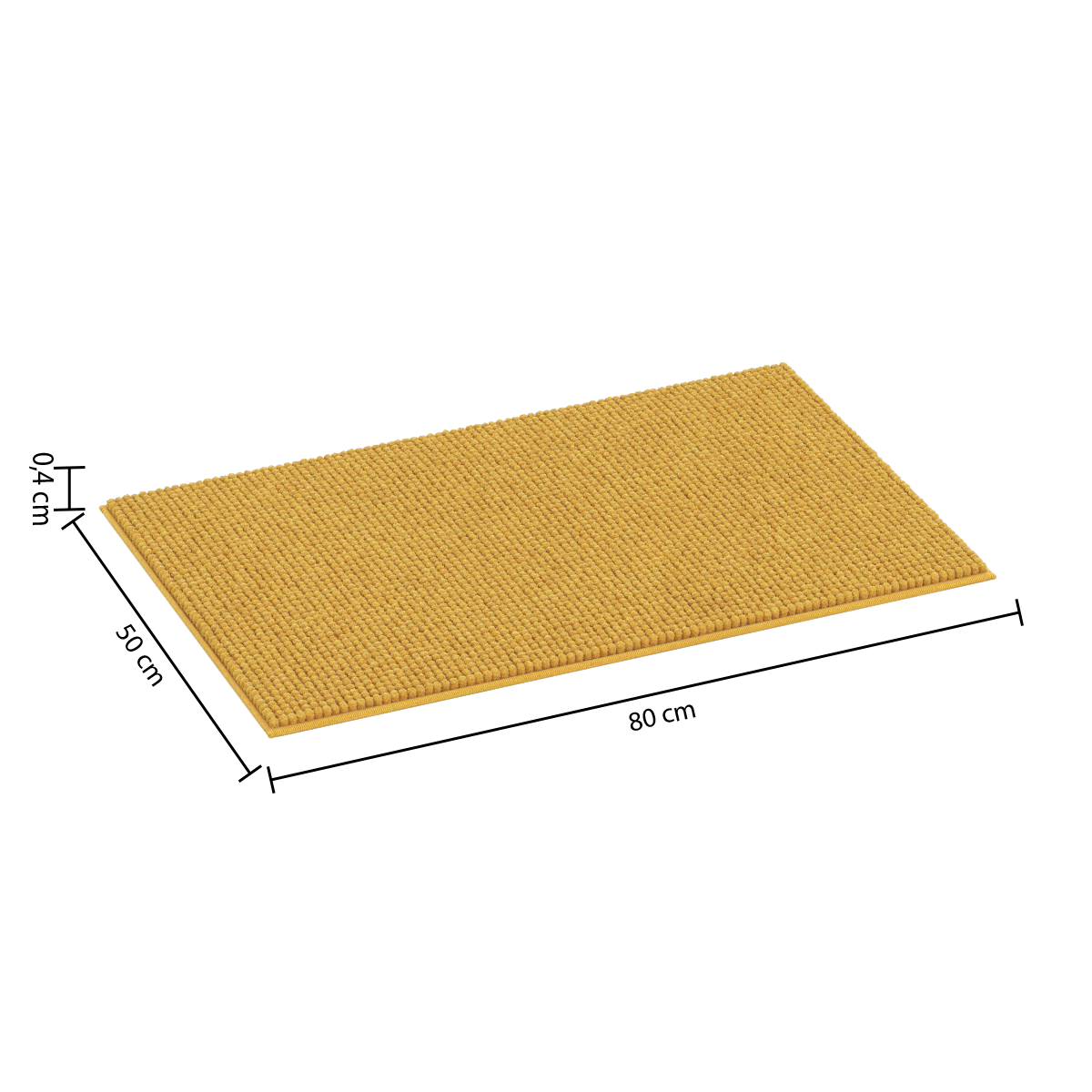 Tapis chenille moutarde 50x80cm