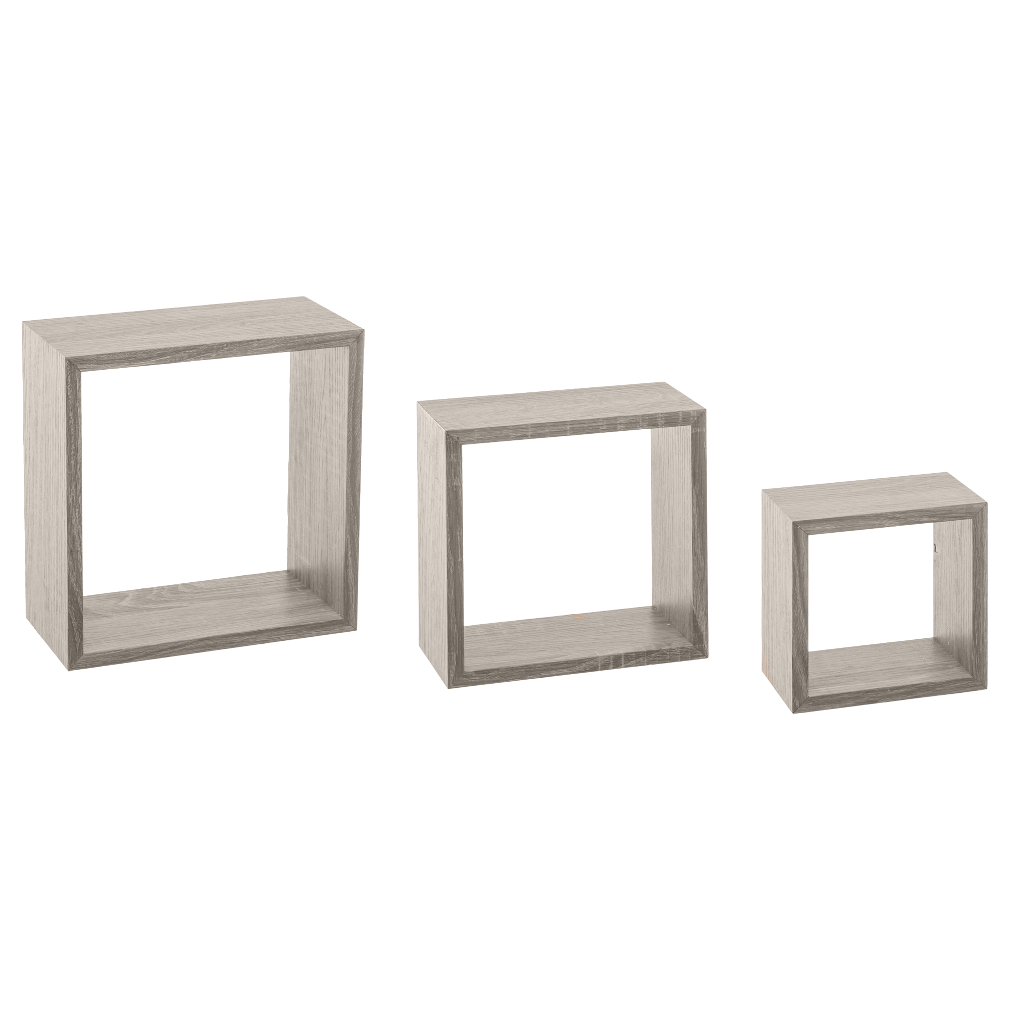 3 étagères à fixer en cube grise