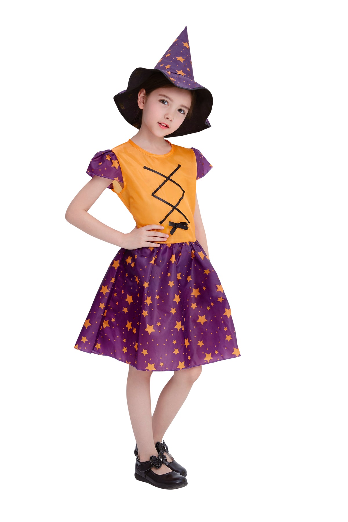 Déguisement d’Halloween pour fille en polyester - Noir