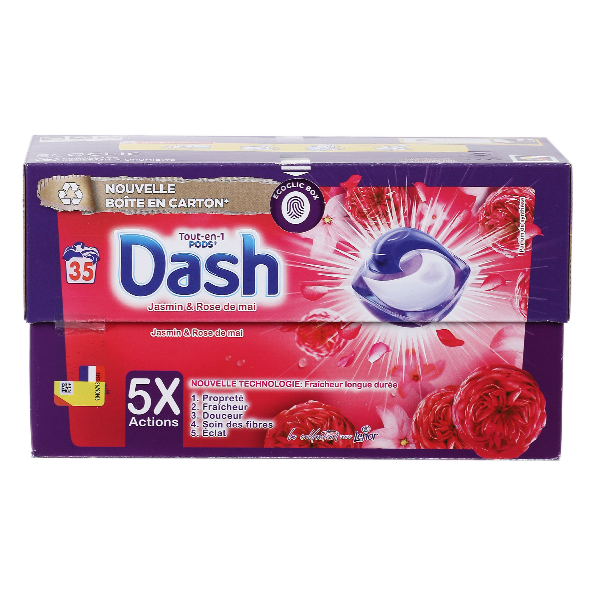 30 capsules de lessive tout en 1 Jasmin et Rose de mai
