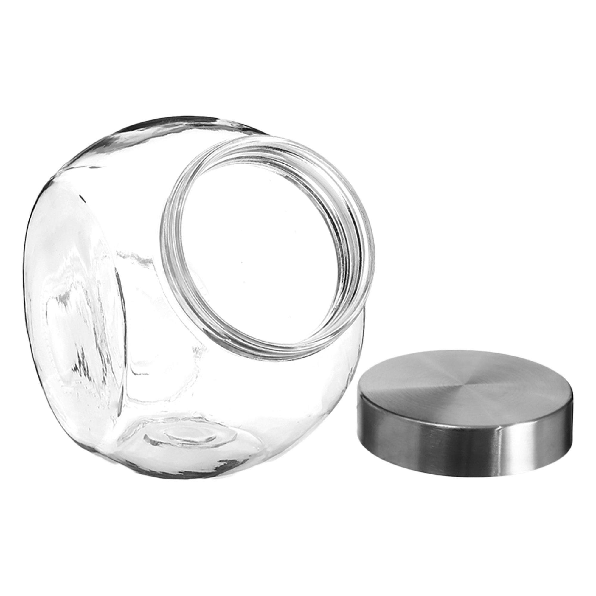 Bocal penché 0.65L en verre et inox