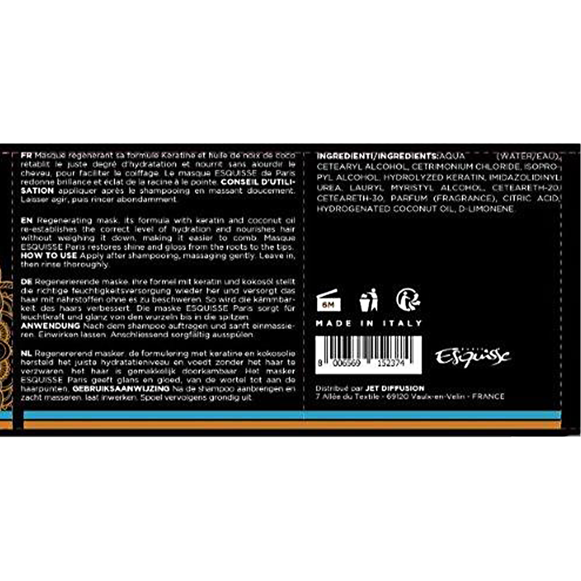 Masque capillaire kératine et huile de coco