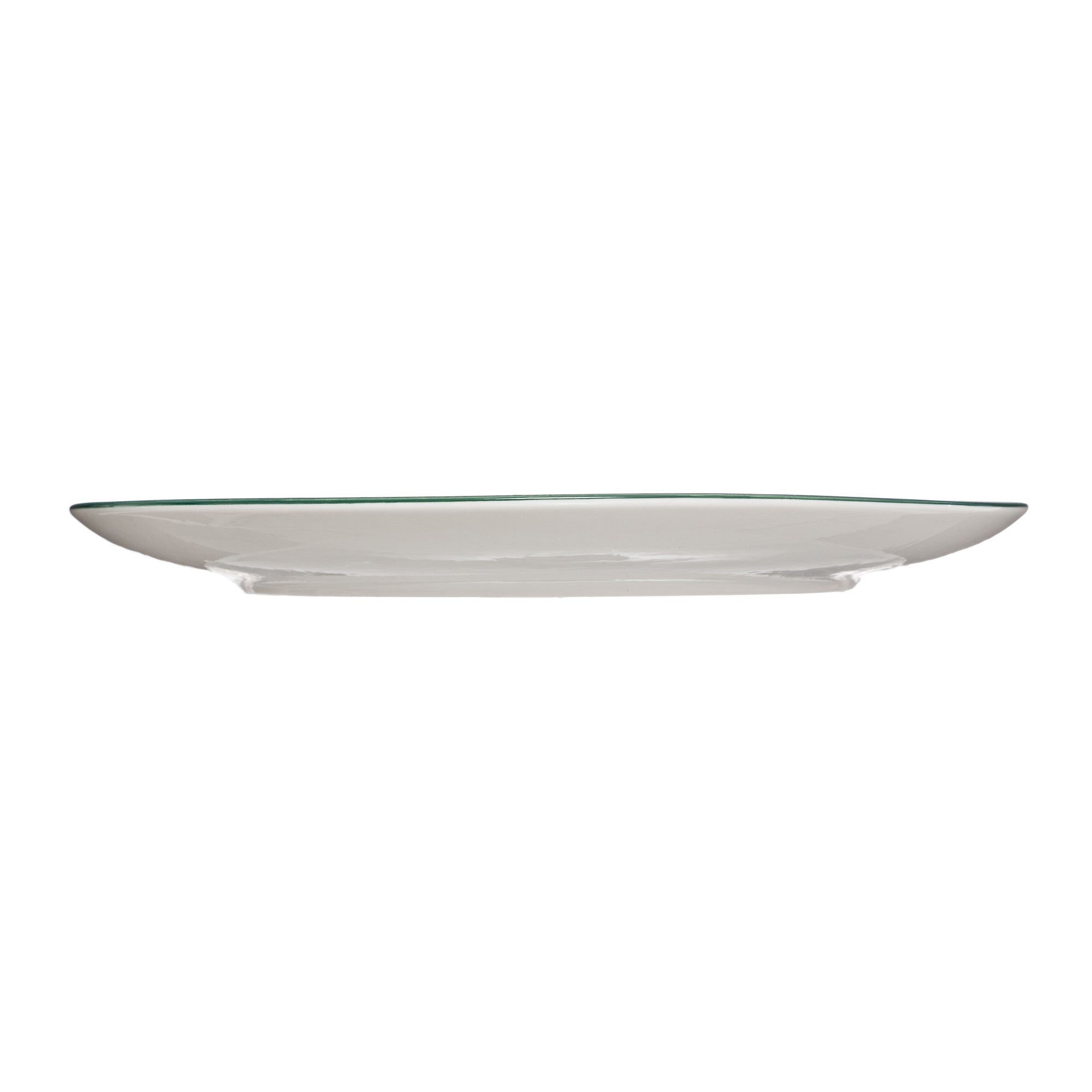 Assiette à dessert en porcelaine imprimé feuilles vertes 19cm