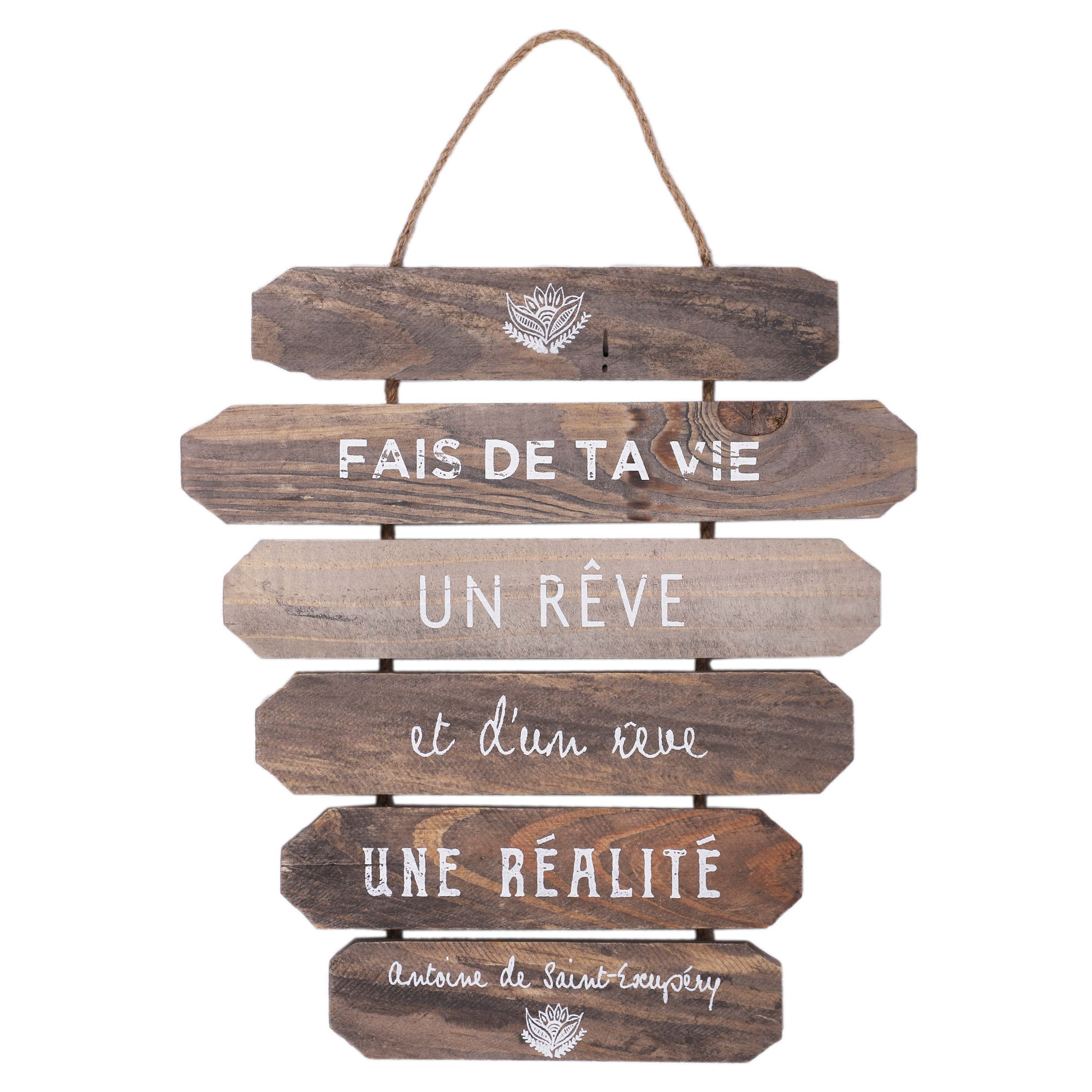 Déco murale à suspendre bois