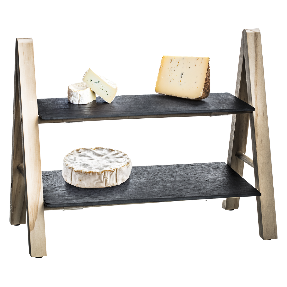 Serviteur ardoise et bois 2 étages