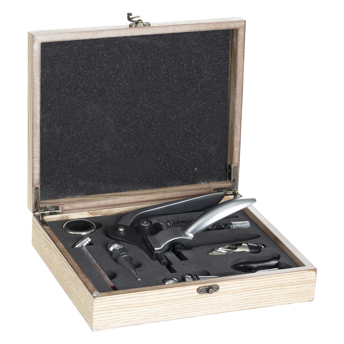 Coffret sommelier en bois 9 pièces