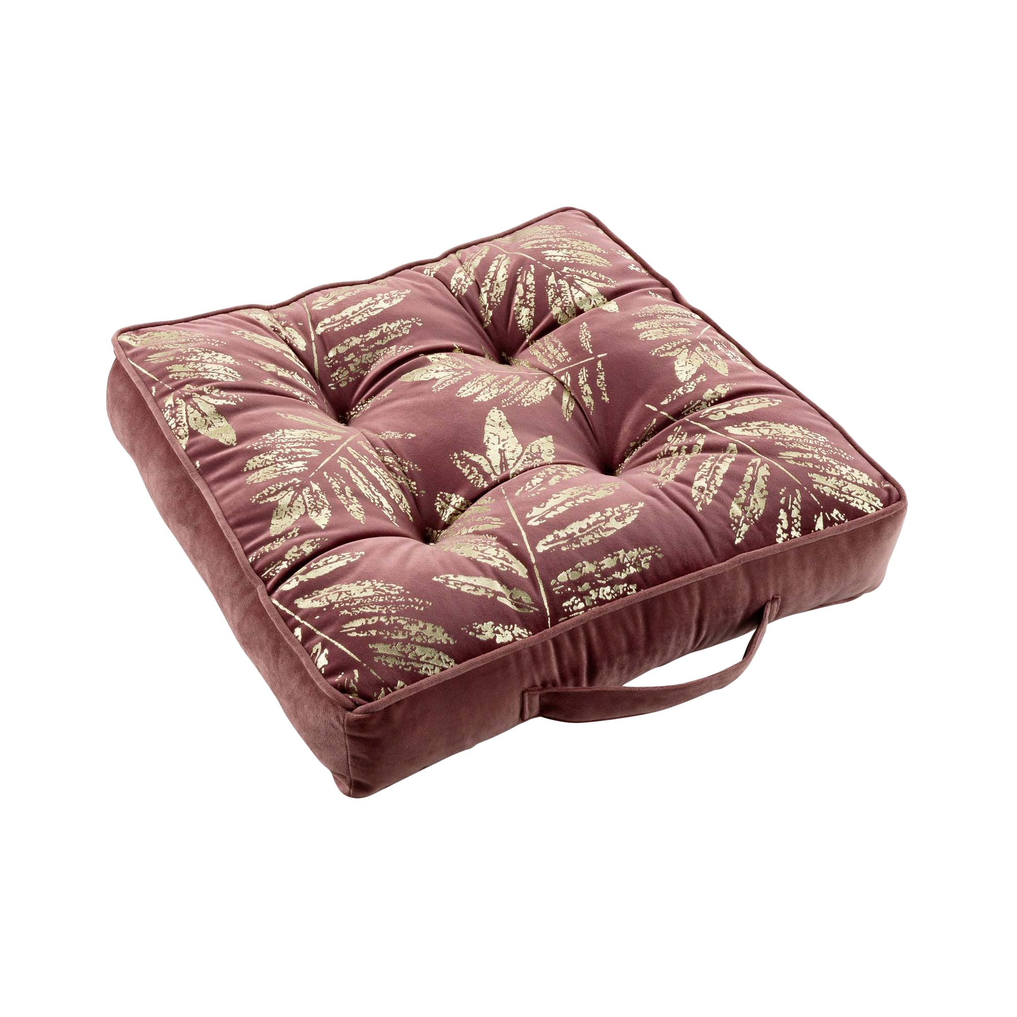 Coussin de sol 40x40x8 cm velours métallisé rose