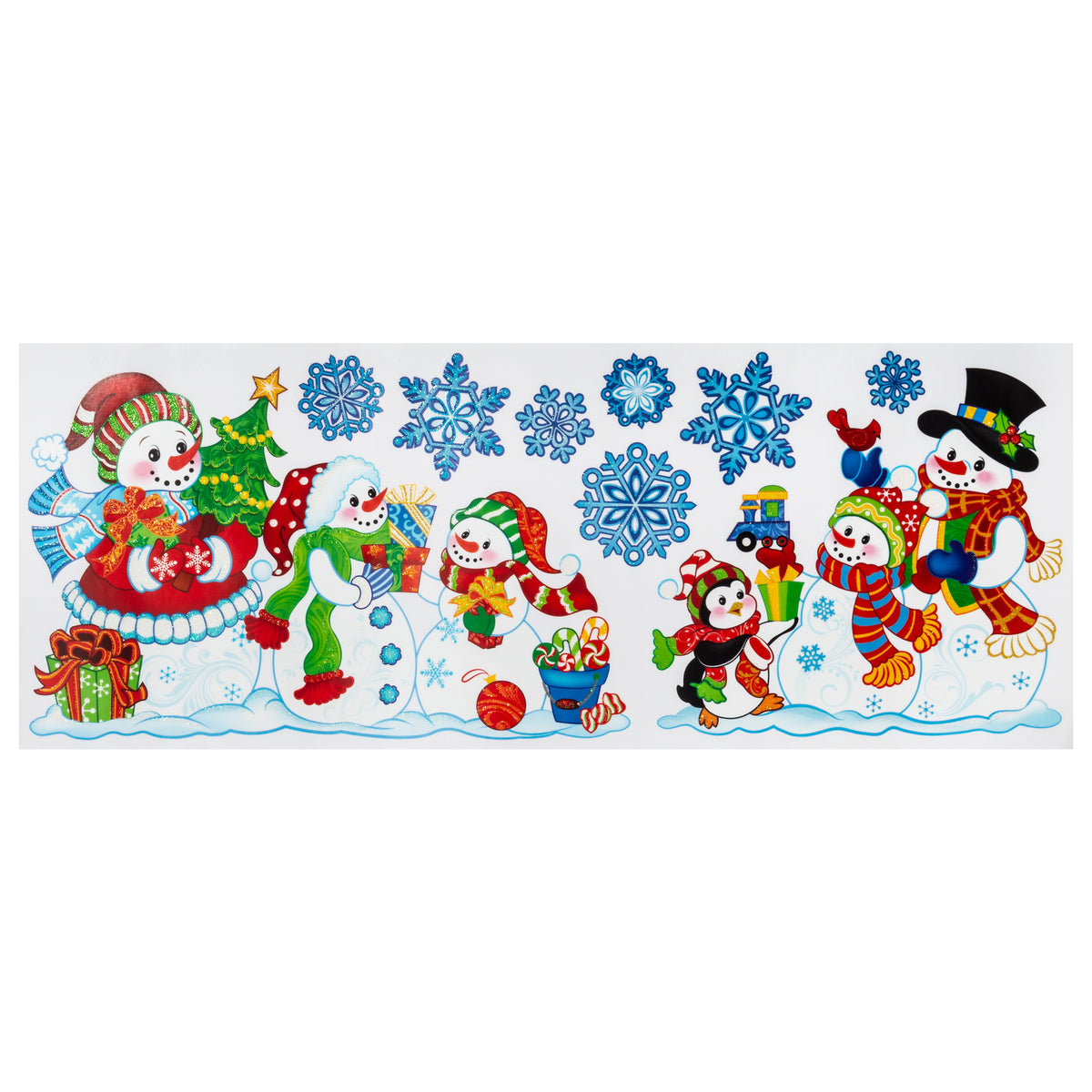 Décoration vitre paillettes banderoles Père Noël/bn – Atmosphera – 60 cm