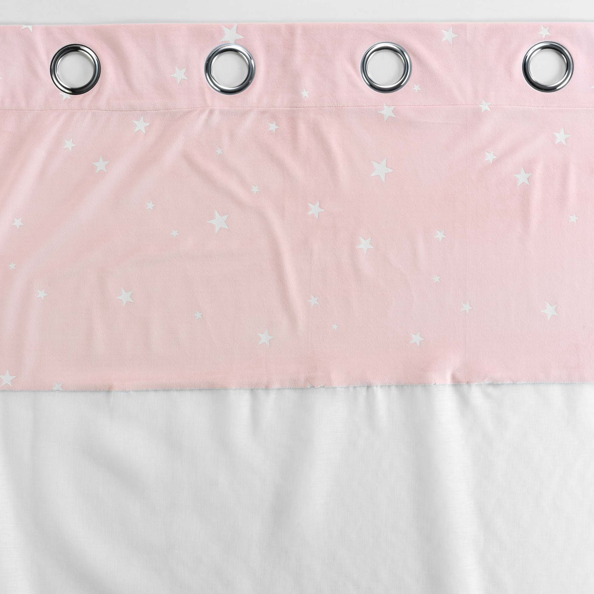 Voilage bicolore en velours rose