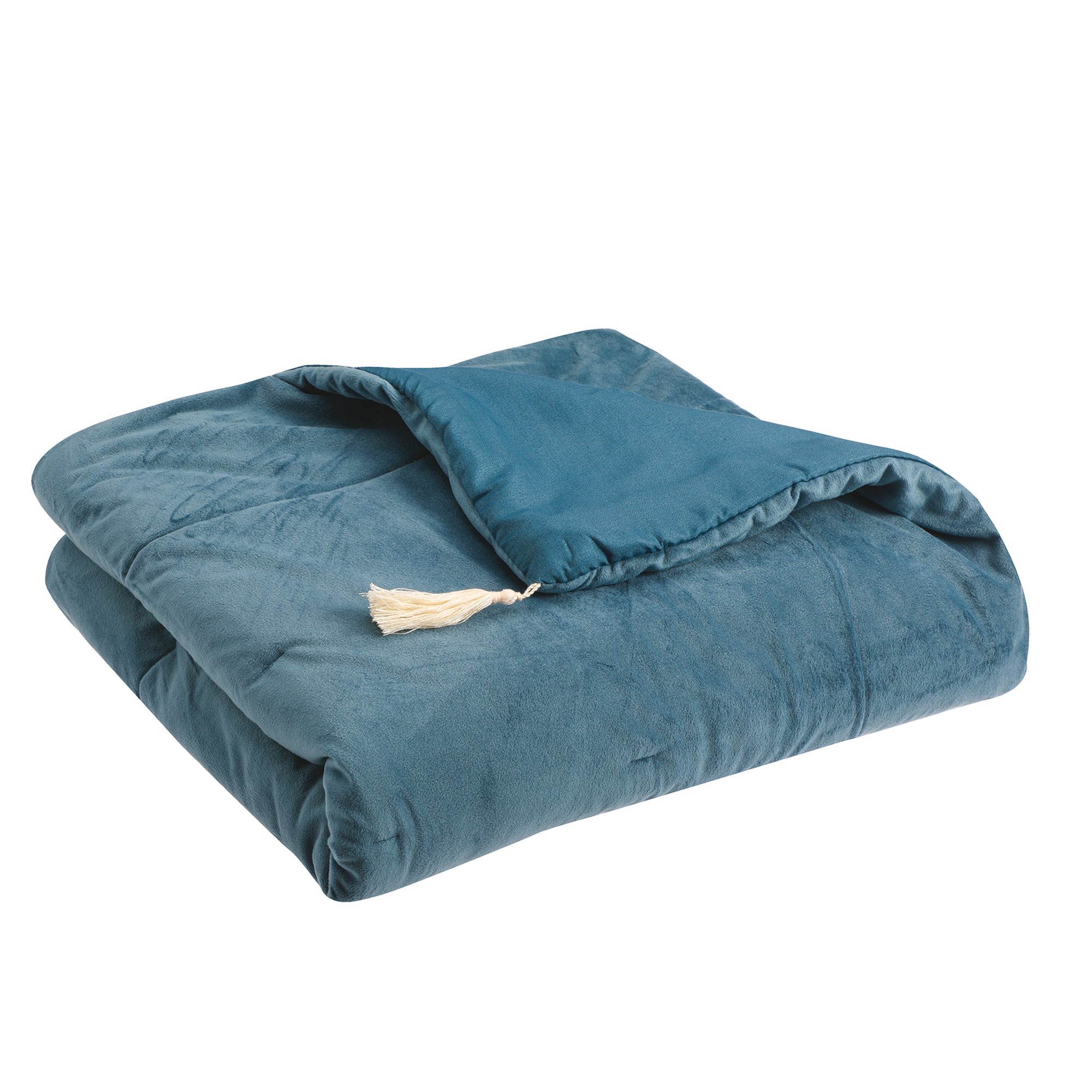 Édredon en velours bleu