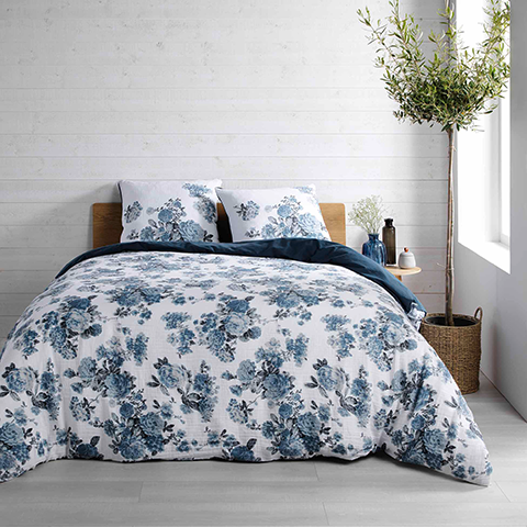 Parure housse de couette 240x220 cm double gaze de coton