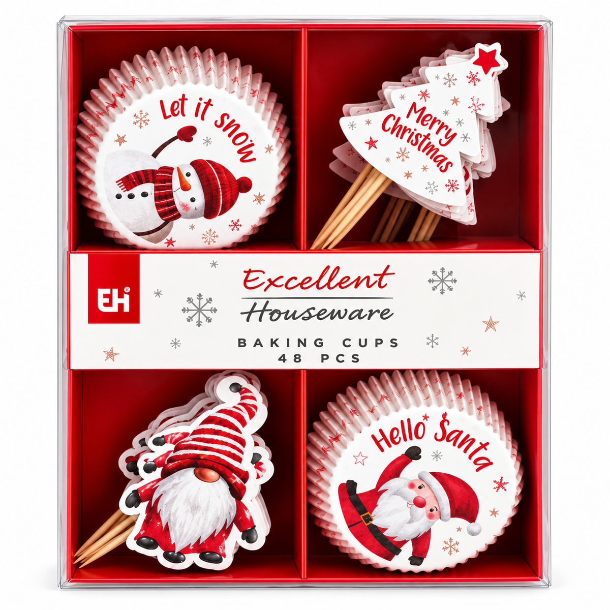 24 CAISSETTES EN PAPIER + 24 PICS NOEL