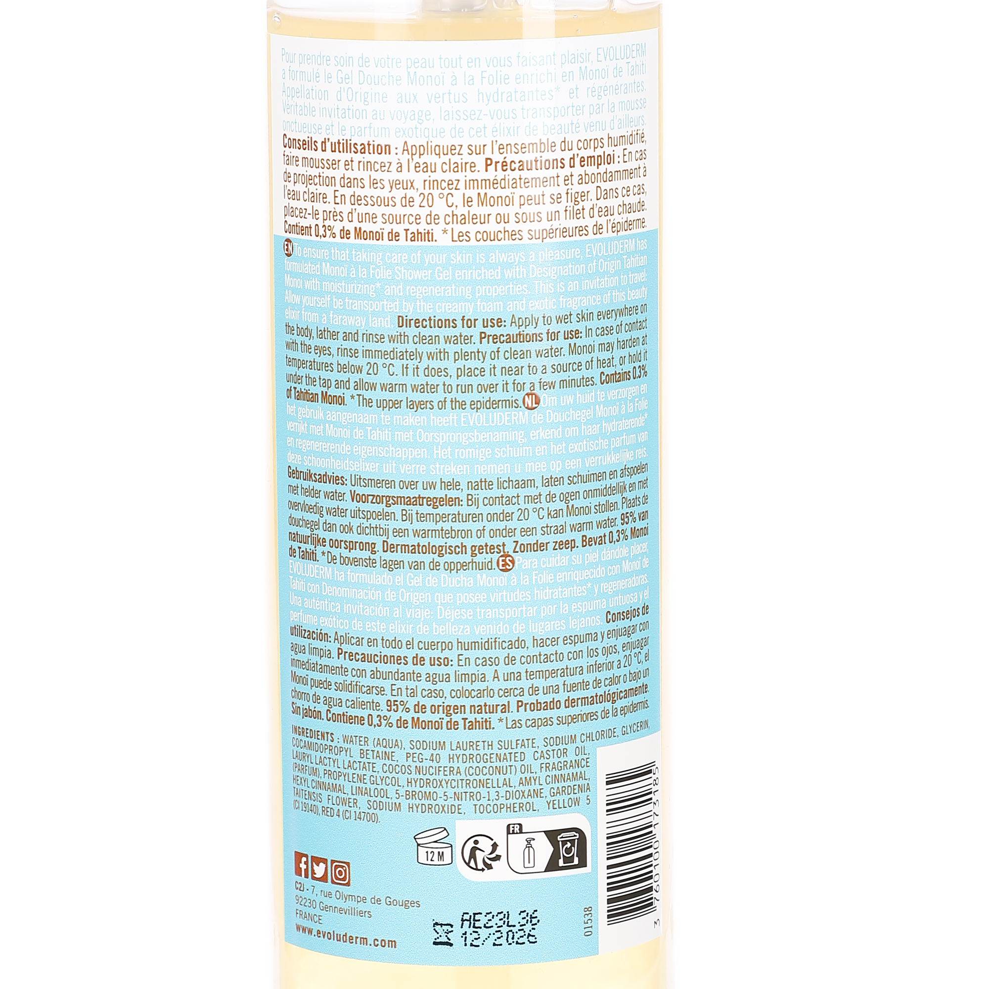 Gel douche Monoï a la folie