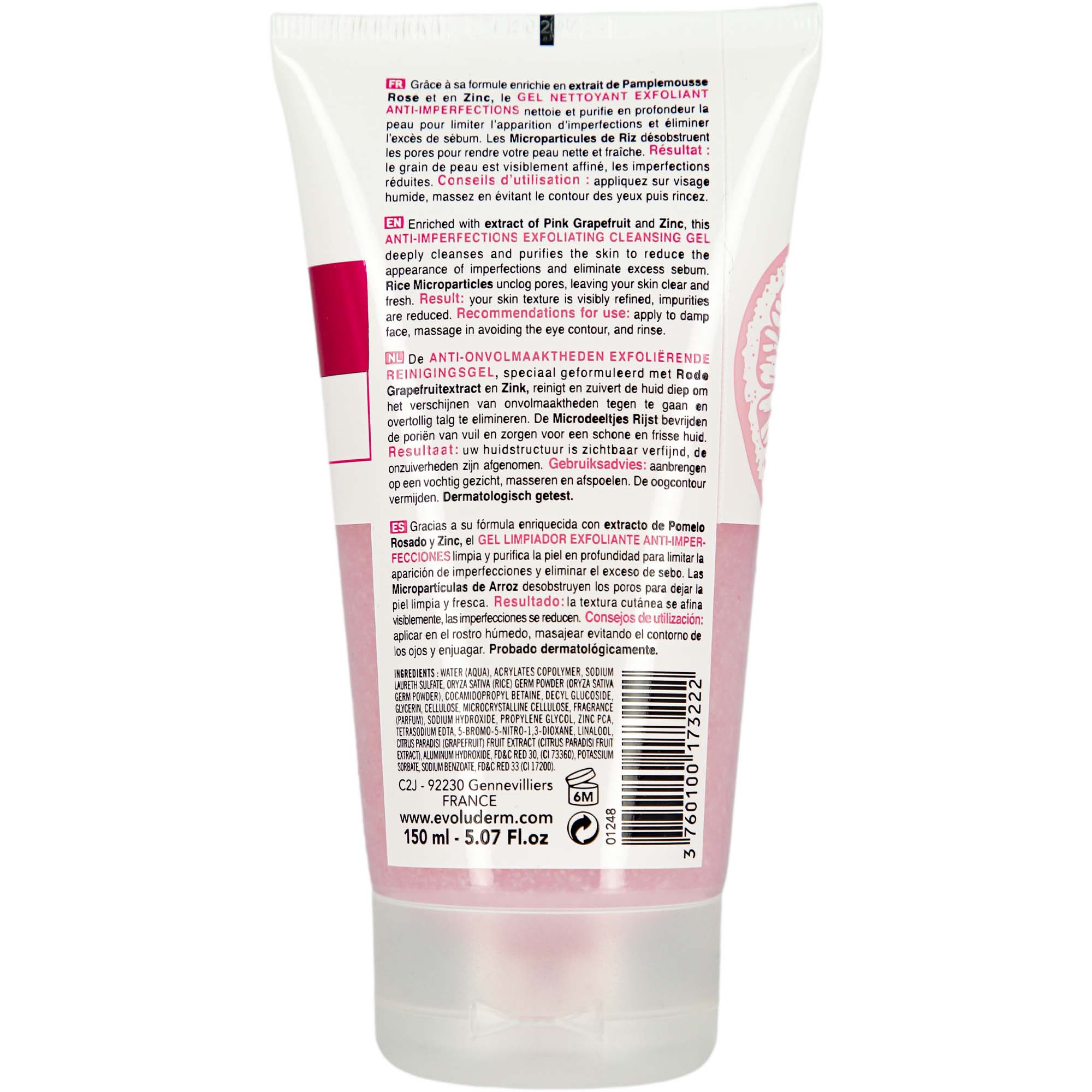 Gel nettoyant exfoliant pamplemousse rose