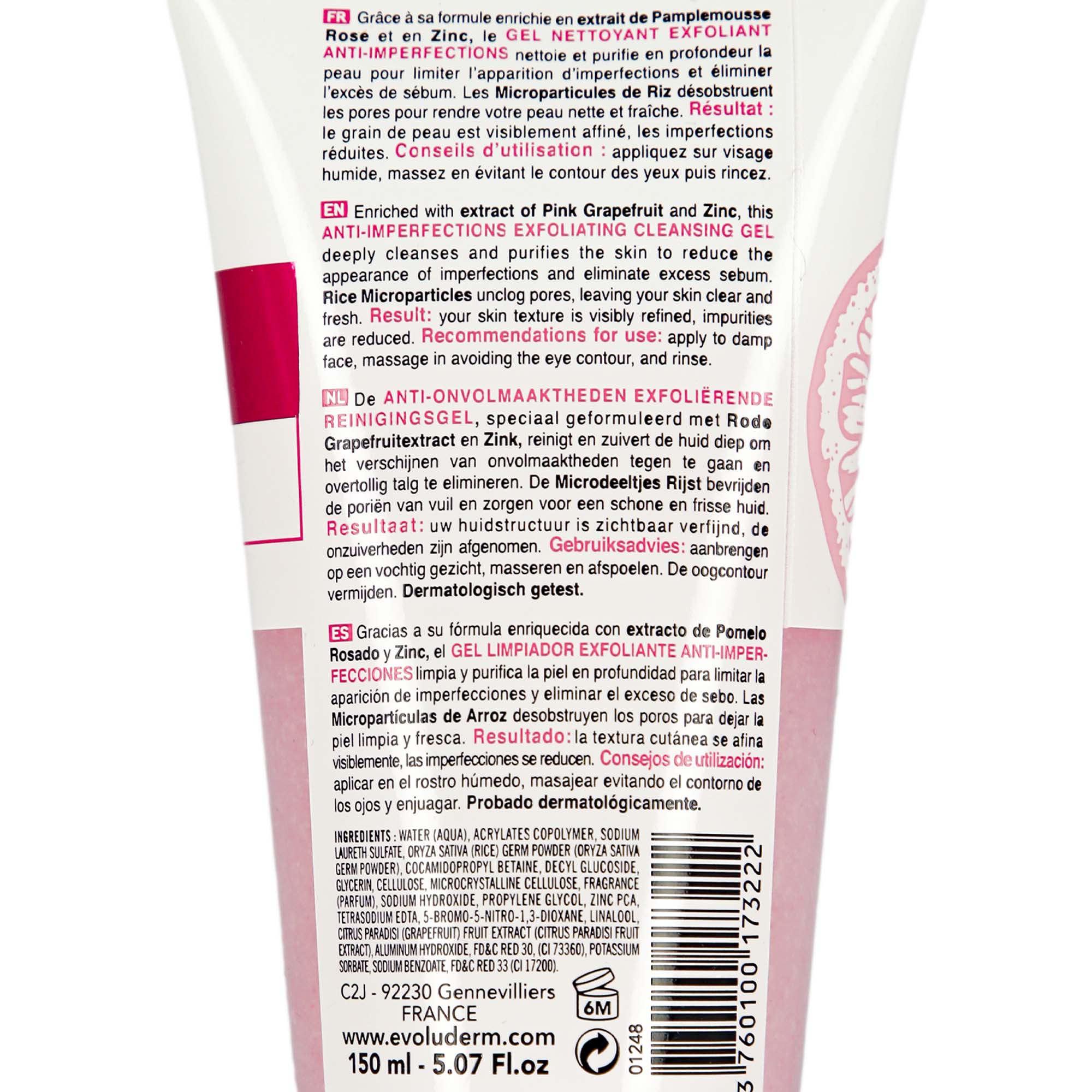 Gel nettoyant exfoliant pamplemousse rose