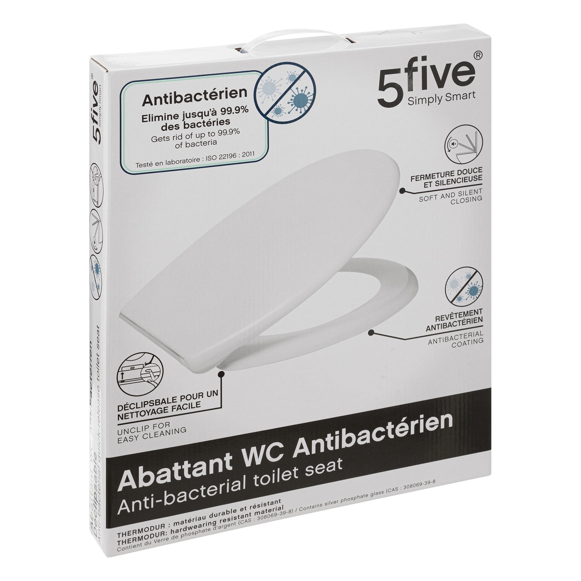 Abattant WC antibactérien blanc