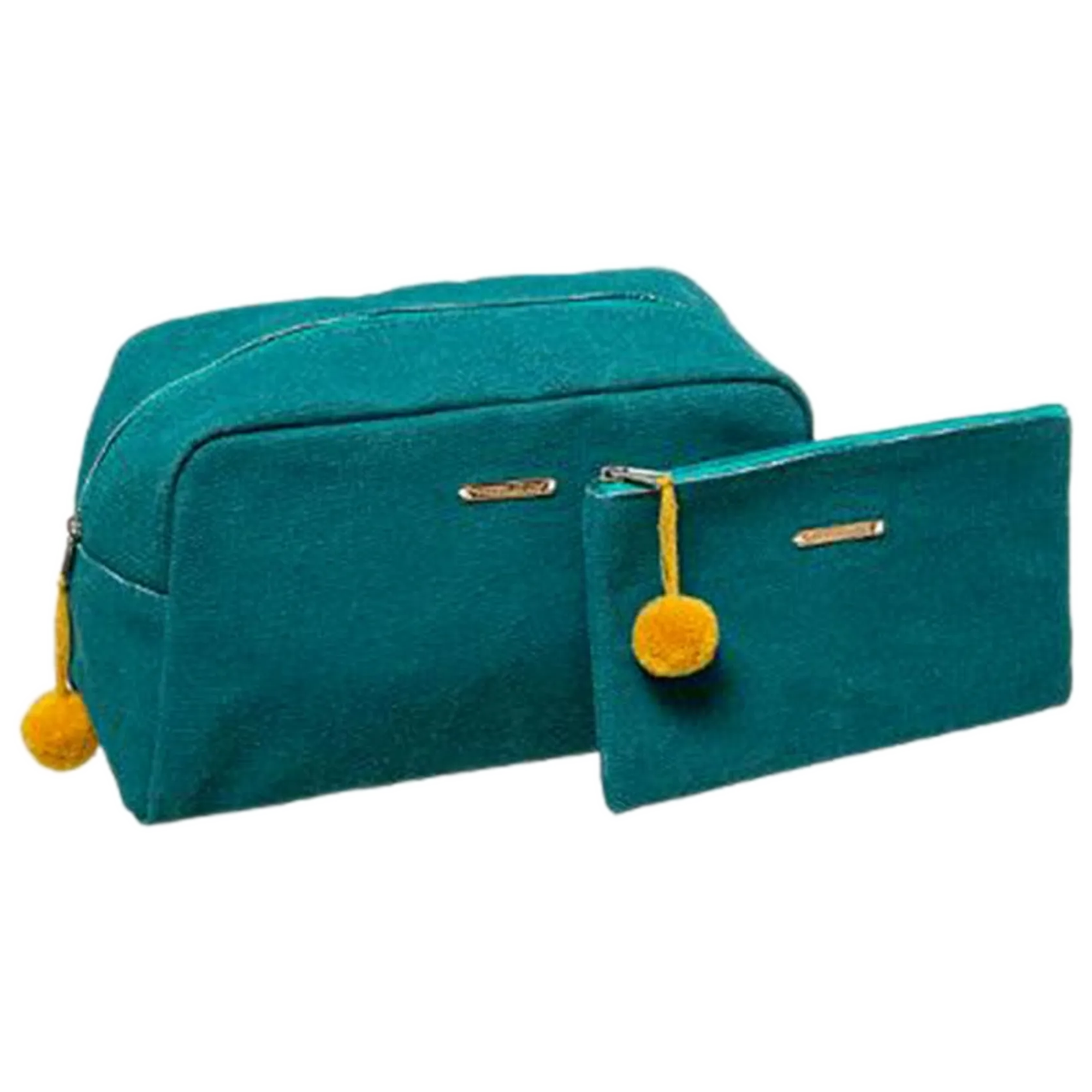 Set trousse de toilette et trousse à maquillage bleu