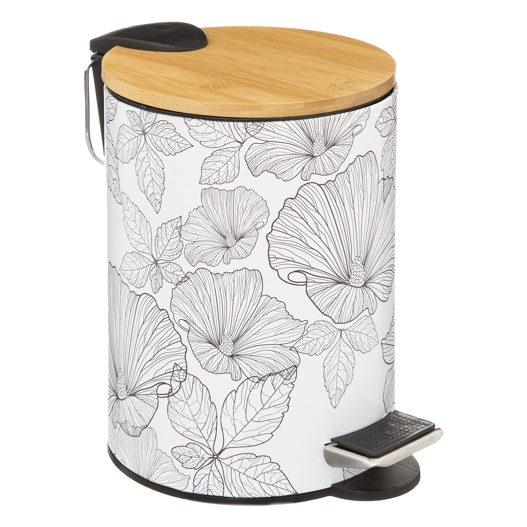 Poubelle de salle de bain à fleurs
