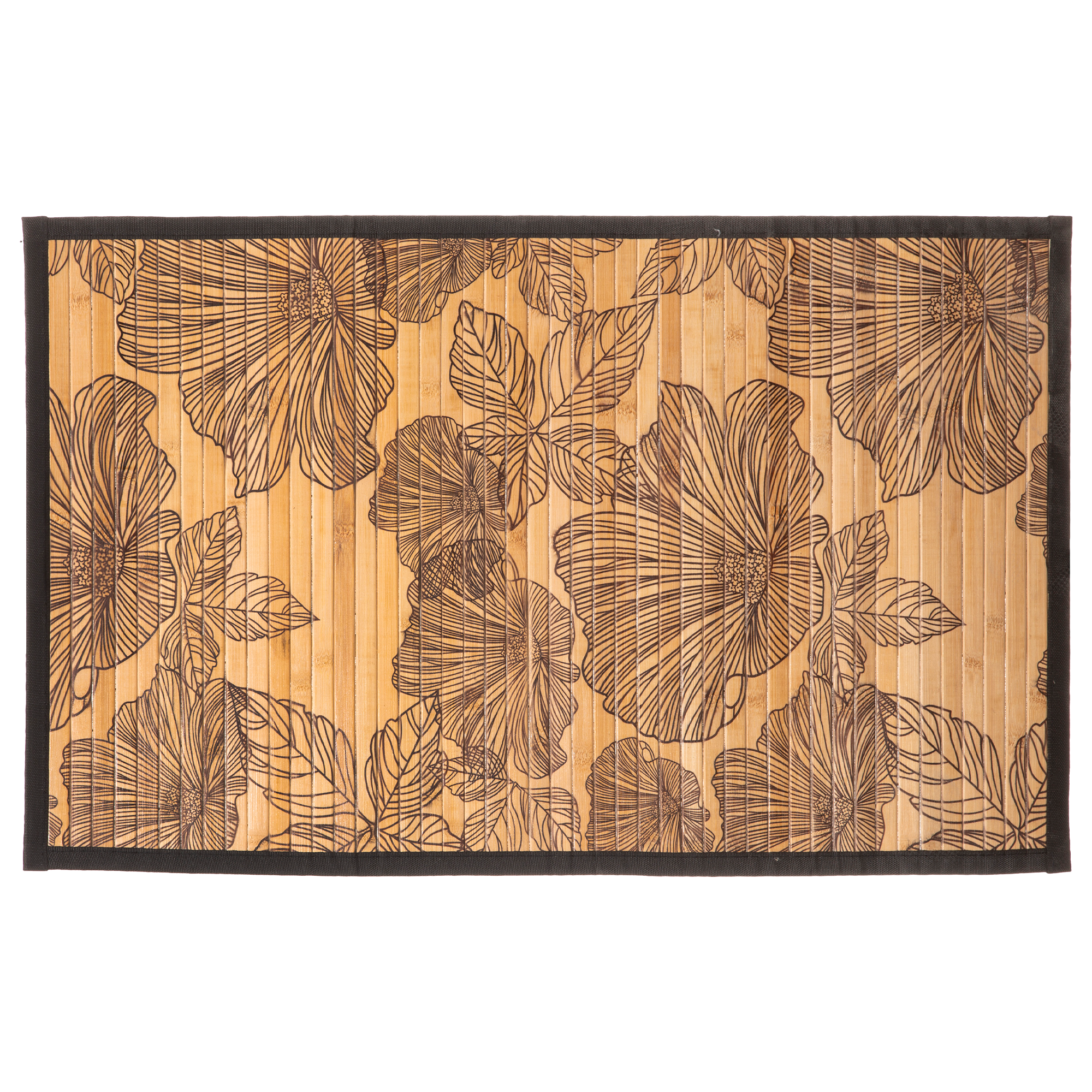 Tapis en bambou à fleurs 50x80cm