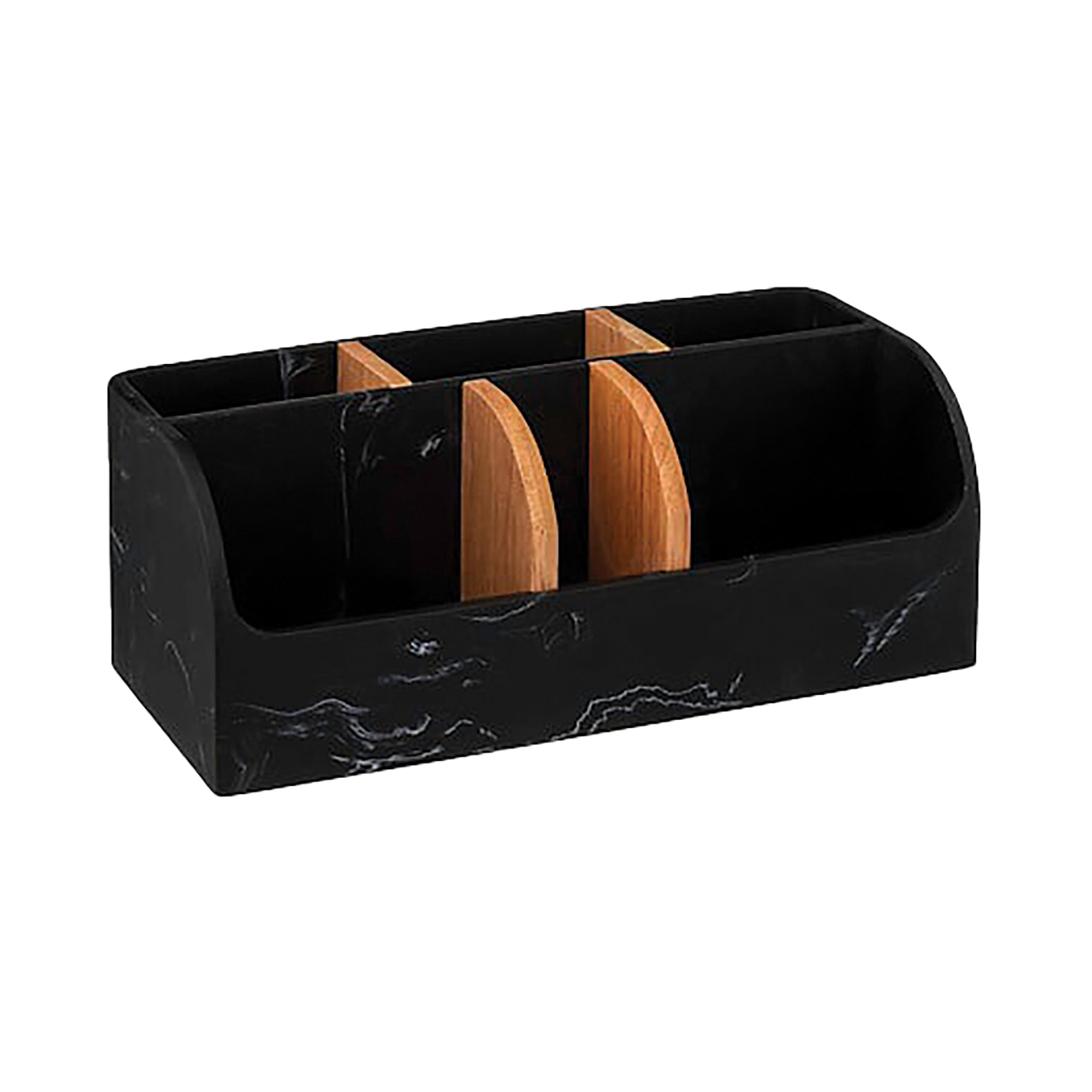 Organisateur sdb 6 compartiments effet marbre noir