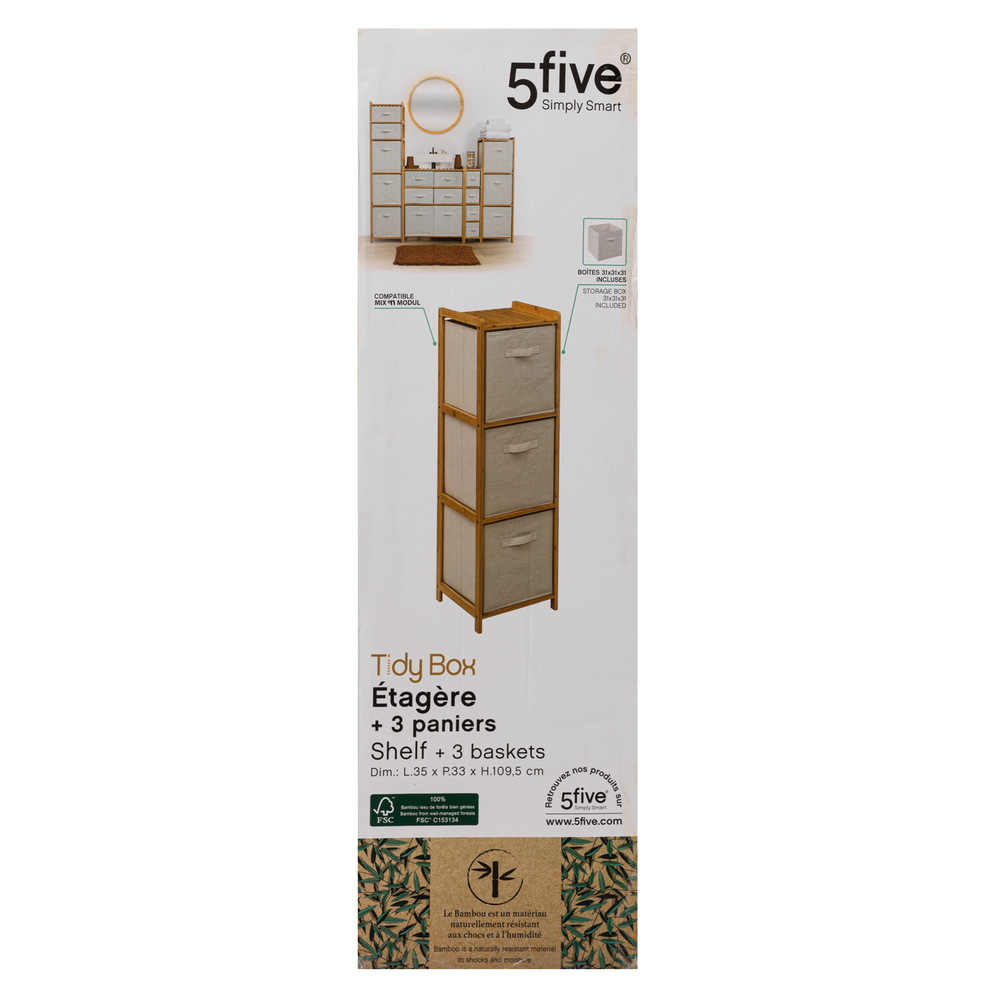 Étagère 3 rangements Tidy
