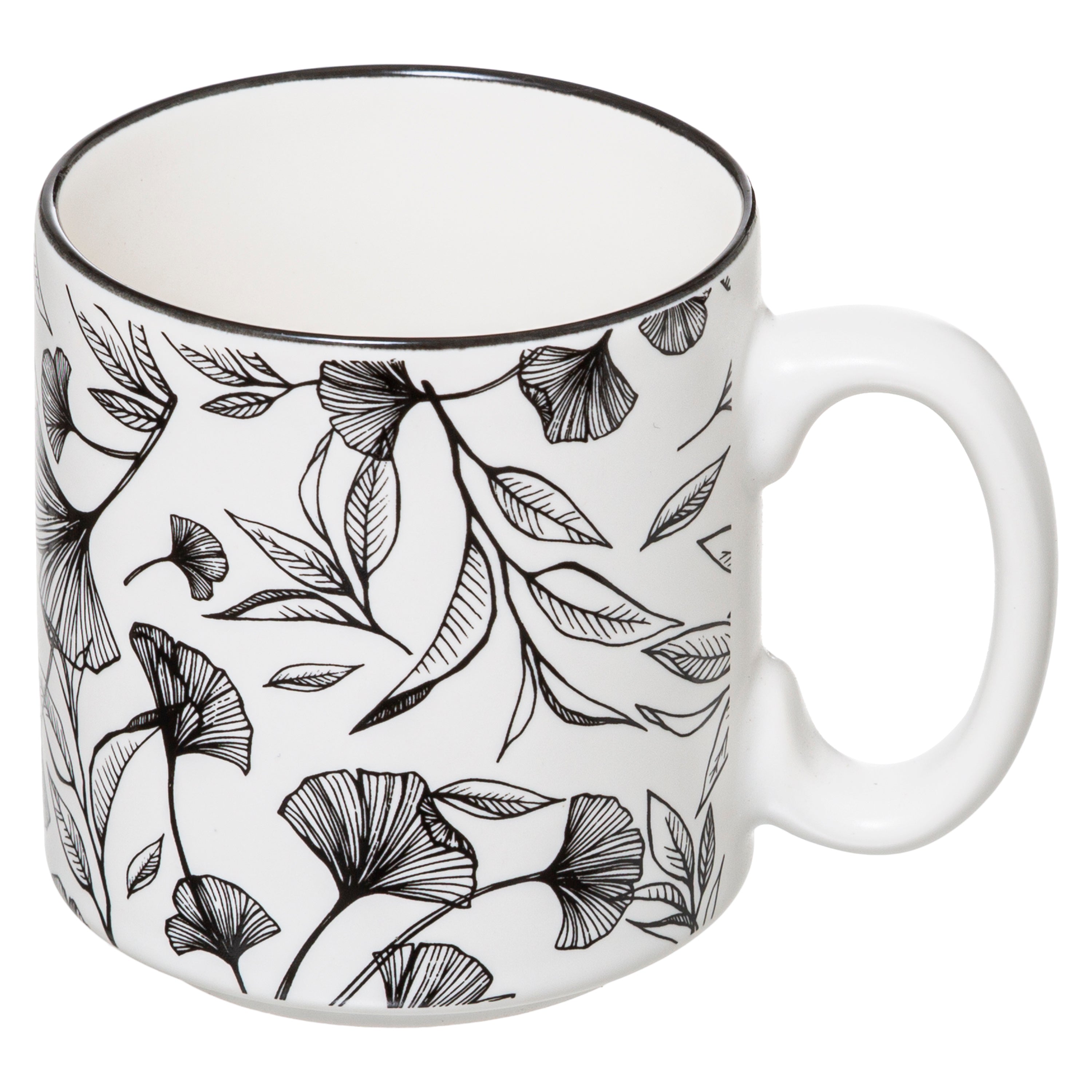4 Mugs sur rack floral