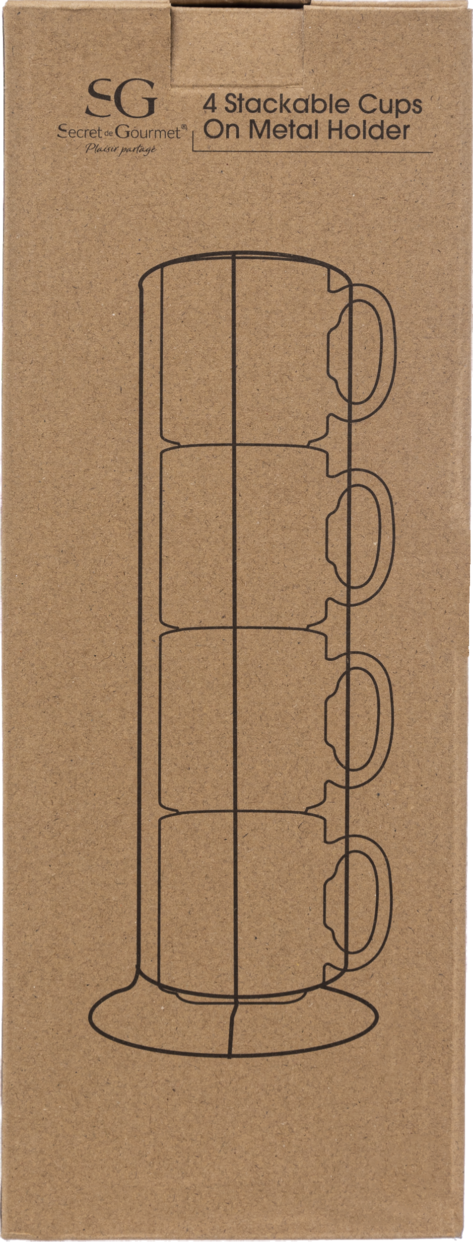 4 Mugs sur rack floral
