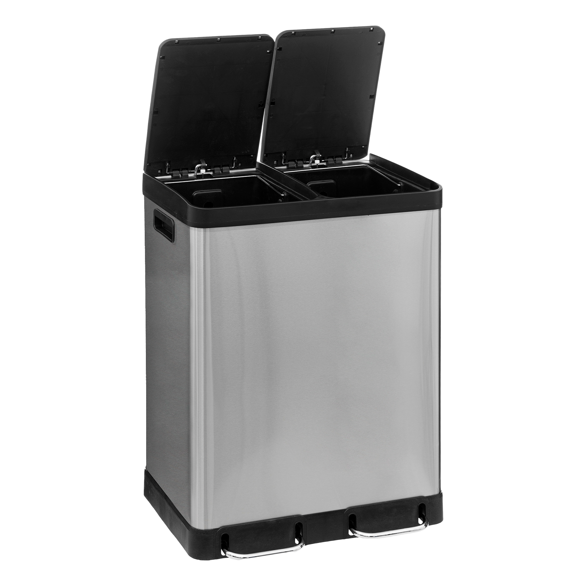 Poubelle de tri sélectif à pédale en inox