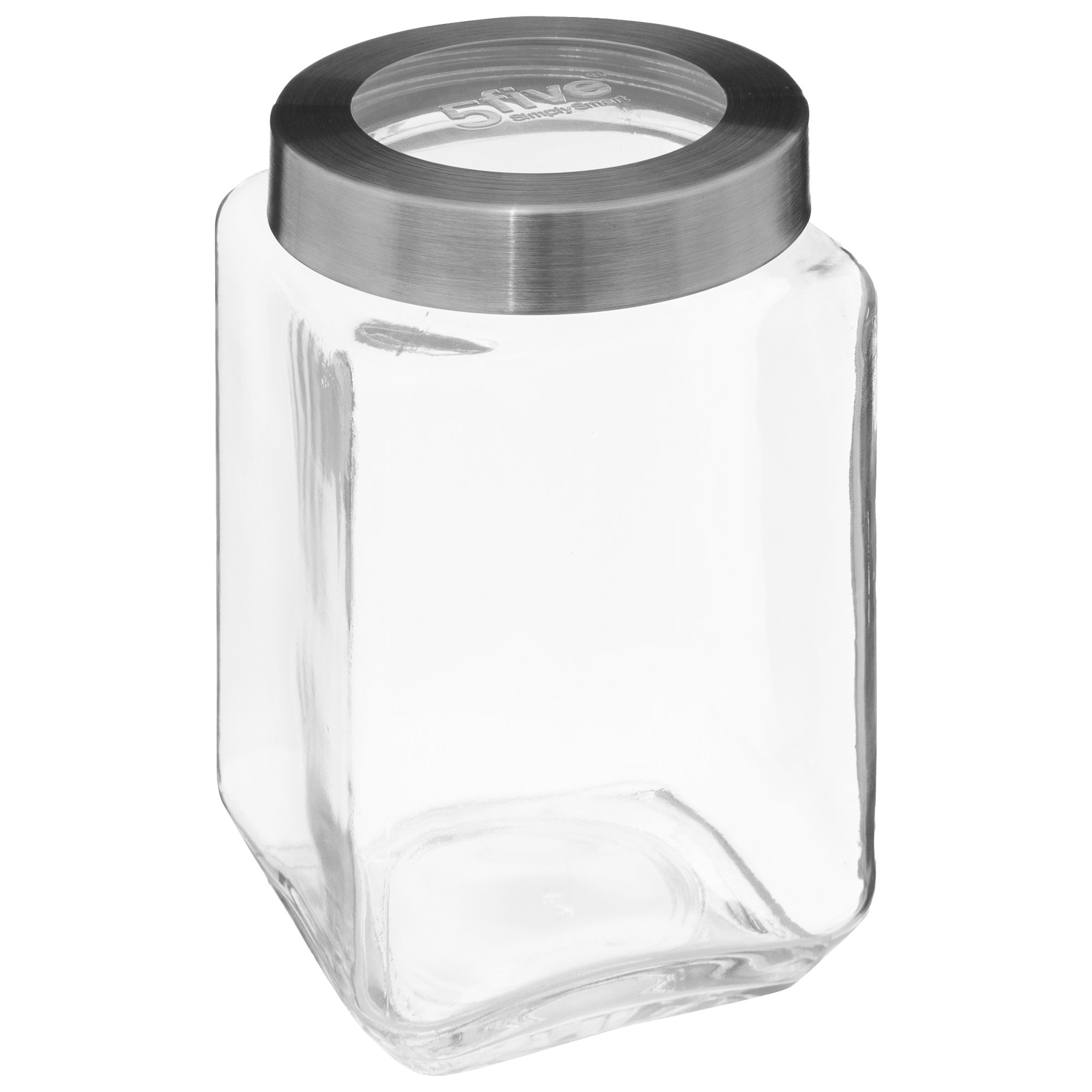 Bocal en verre couvercle Inox transparent 1.6L