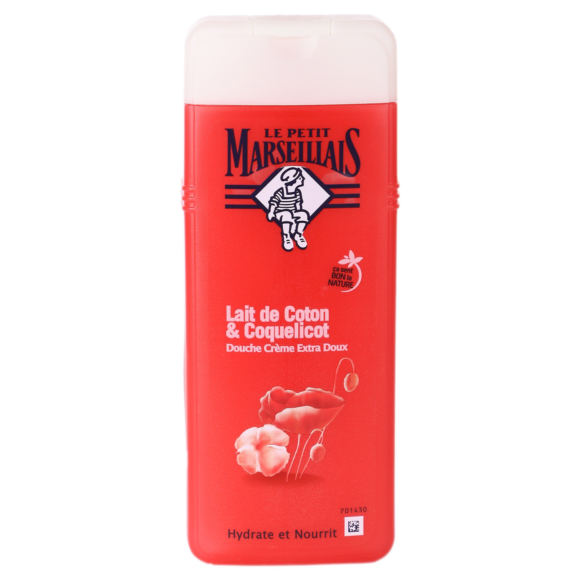 Gel douche lait de coton et coquelicot