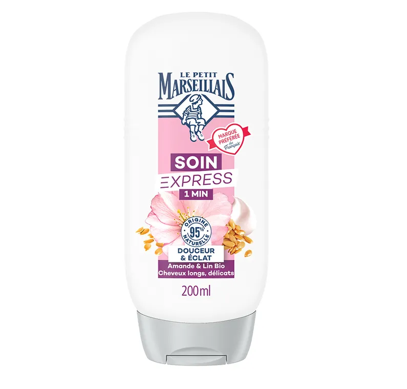 Shampooing douceur et éclat Le Petit Marseillais lait d’amande douce bio et graines de lin bio