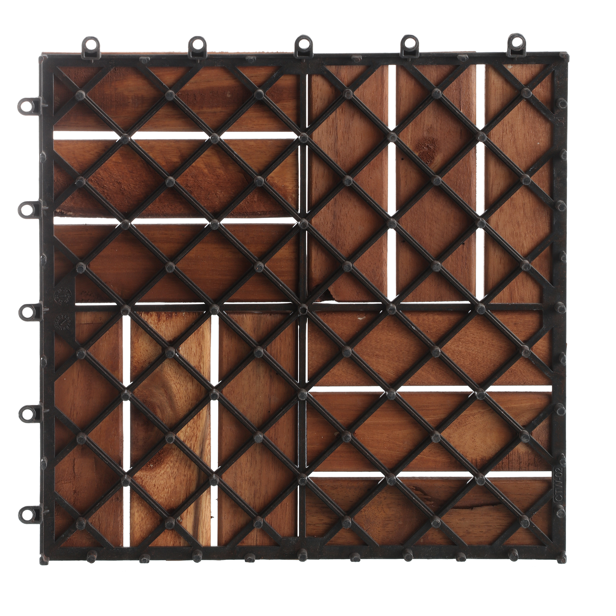6 dalles acacia foncée 30x30 cm