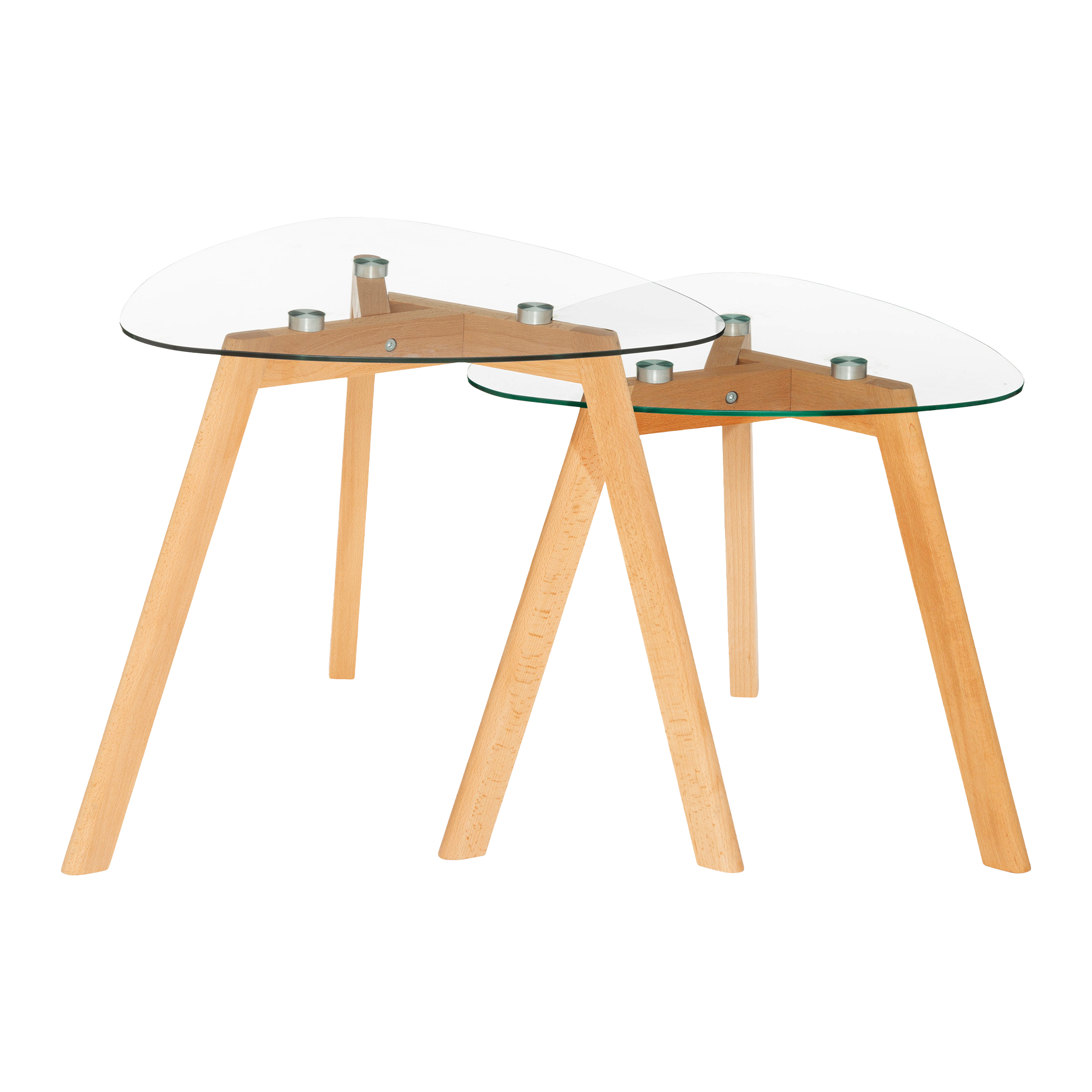 2 tables d'appoint en verre