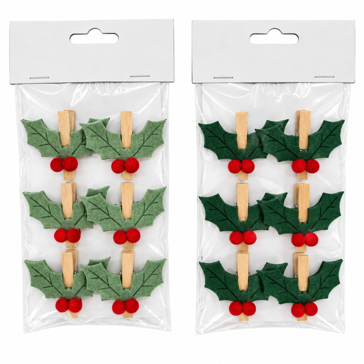 6 PINCES EN FEUTRINE HOUX + BOIS