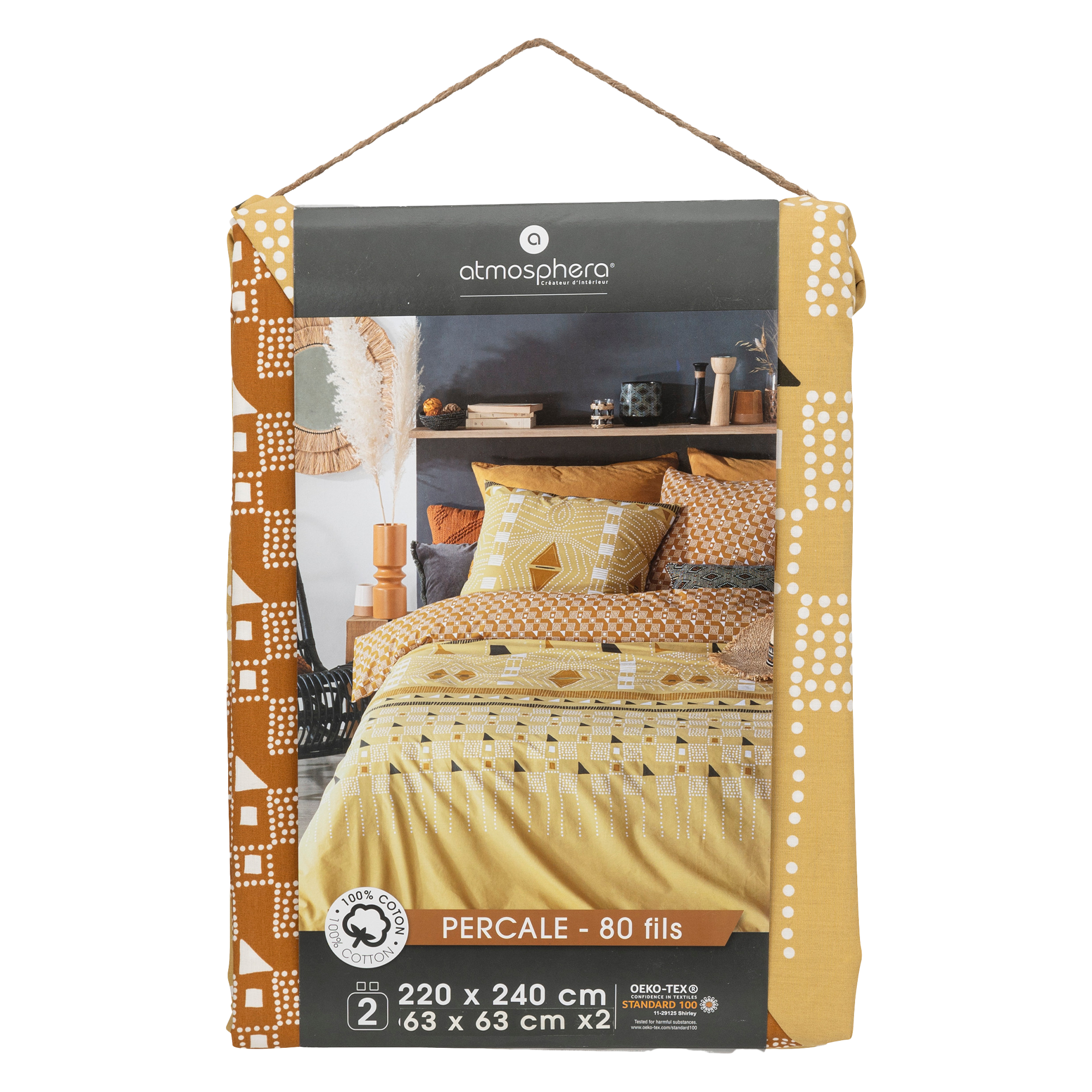Parure housse de couette percale Kacang