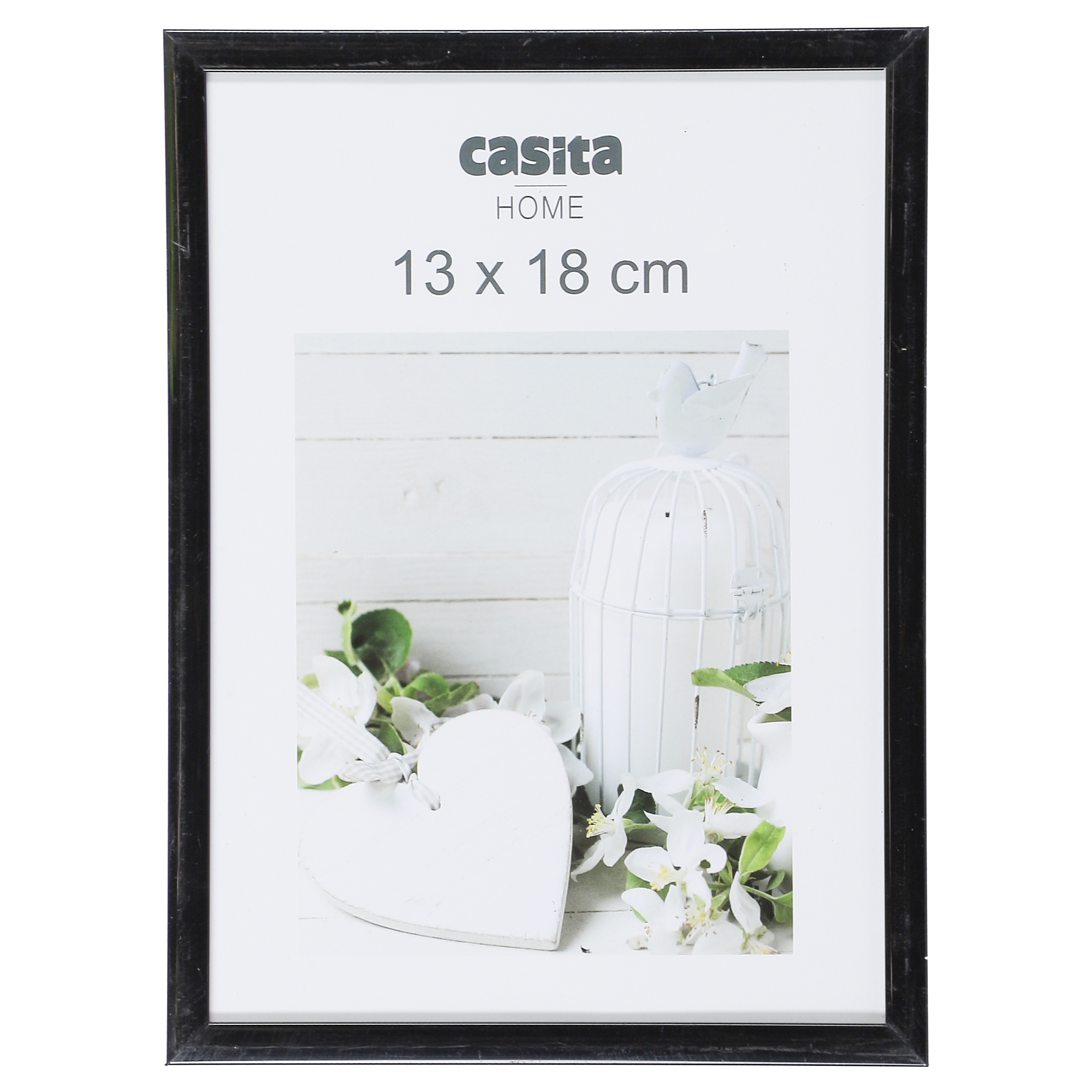 Cadre photo plastique + verre noir